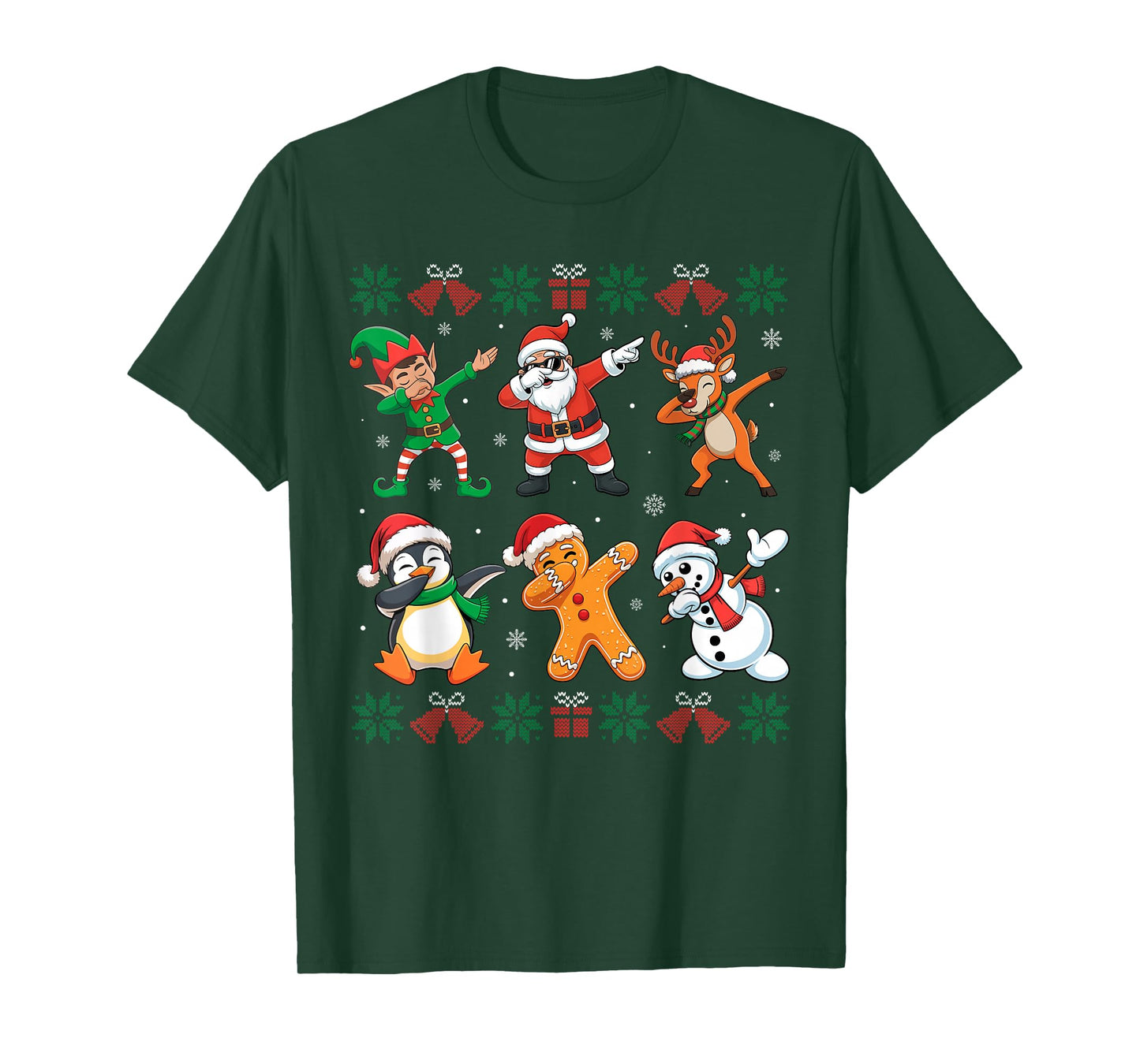 Dabbing Santa Elf Friends Ugly Christmas Boys Girls Xmas Dab T-Shirt
