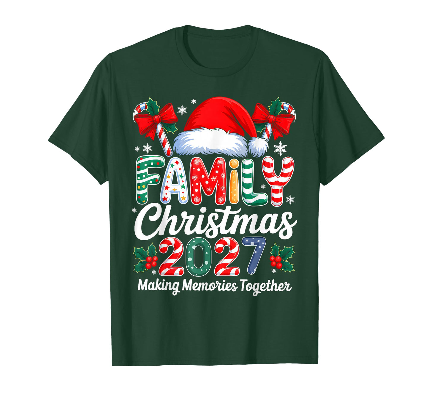 Family Christmas 2027 Matching Family Pajamas Xmas Squad T-Shirt