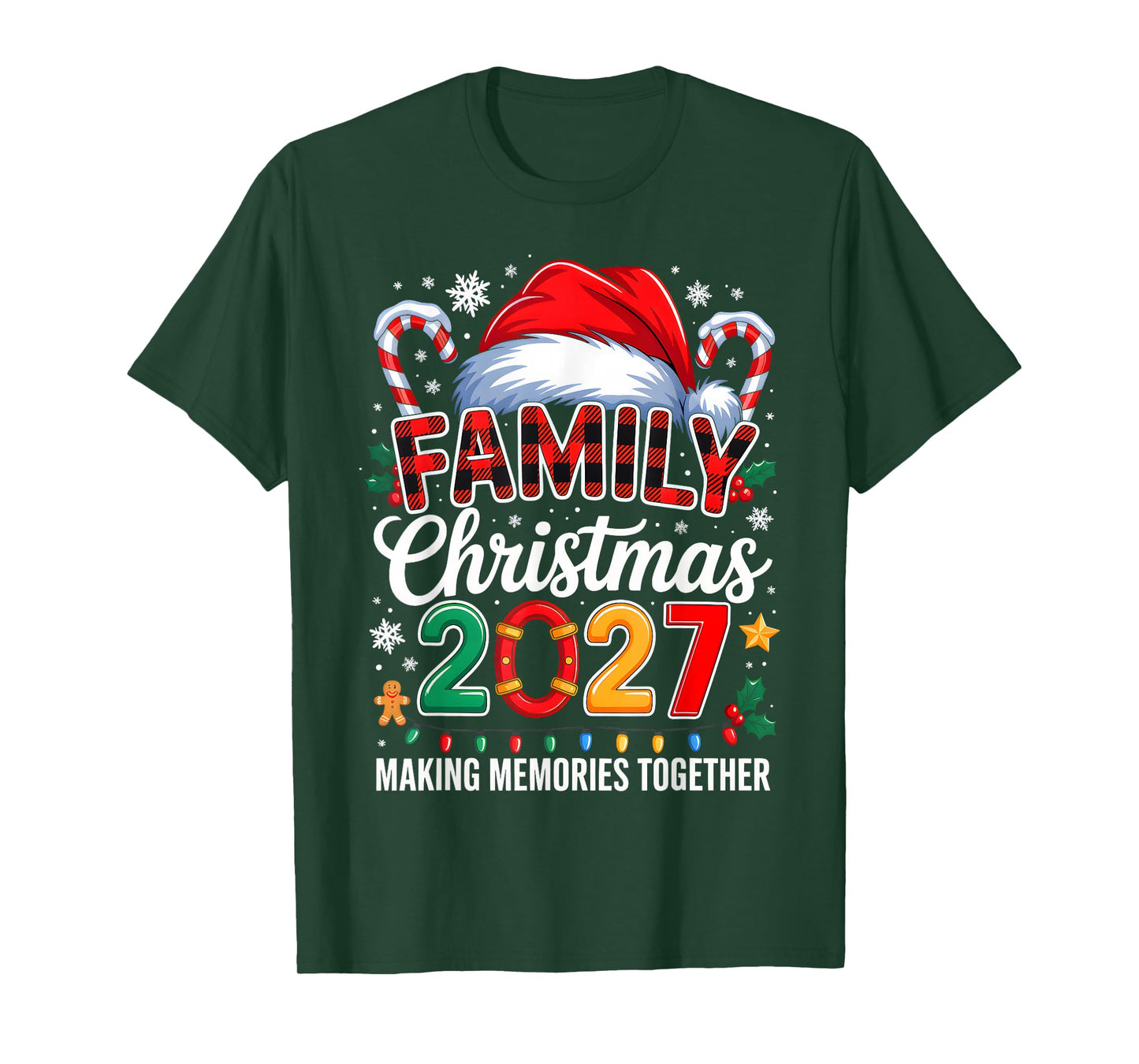 Family Christmas 2027 Matching Squad Santa Elf Funny Xmas T-Shirt
