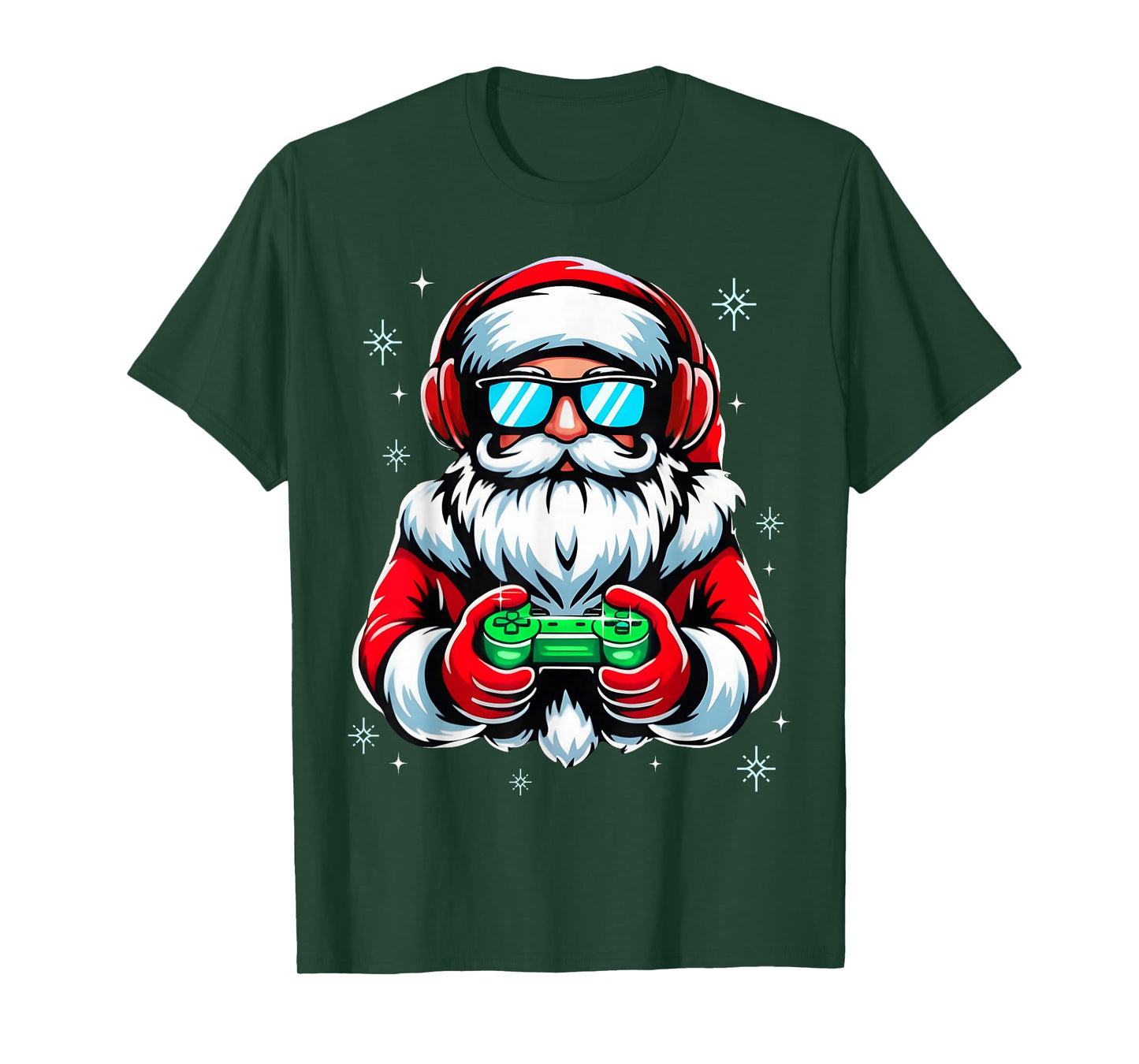 Merry Christmas Gamer Boys Mens Video Game Santa Claus T-Shirt