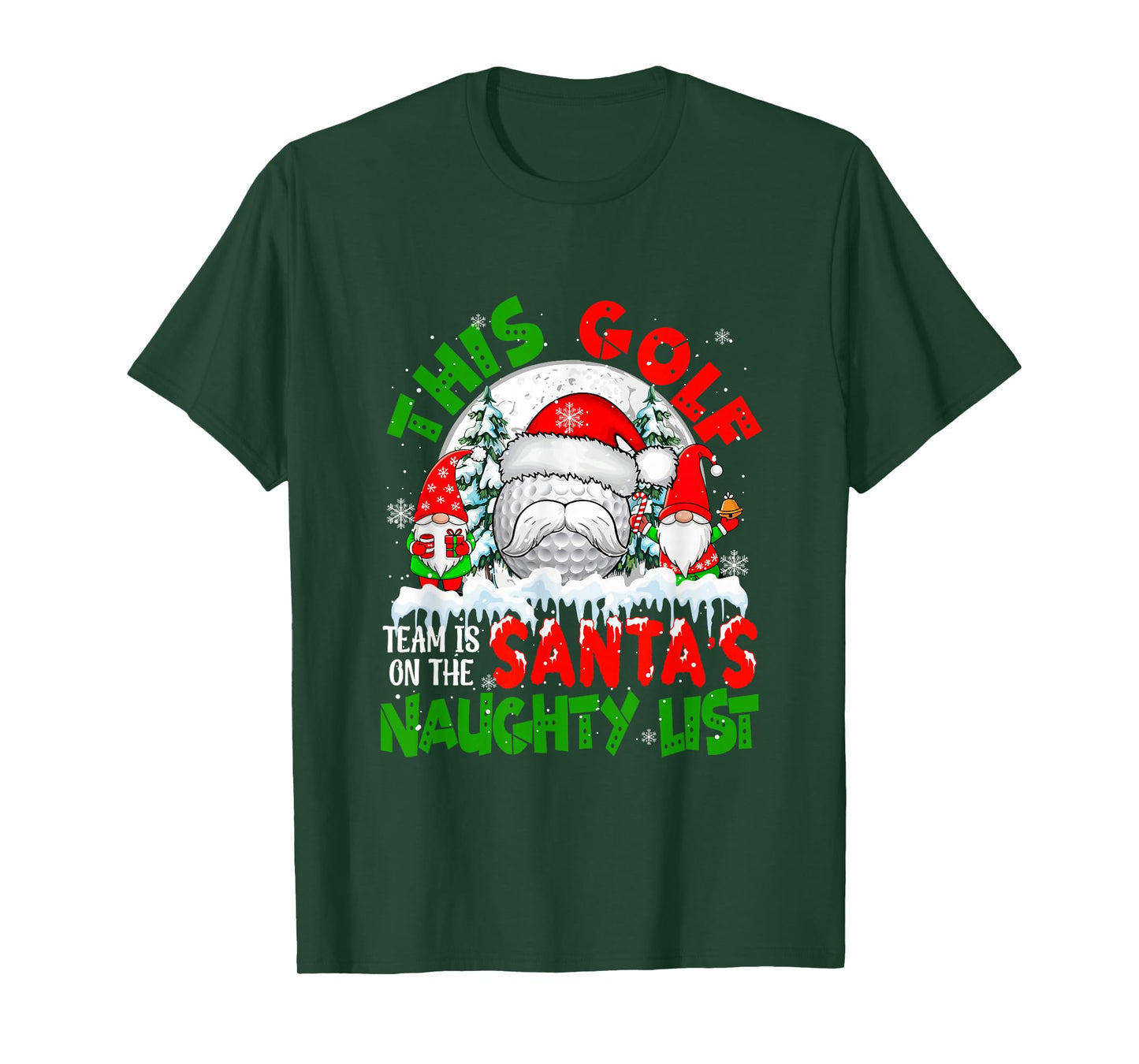 Golf Team is On Santa's Xmas Naughty List Costume Players T-Shirt