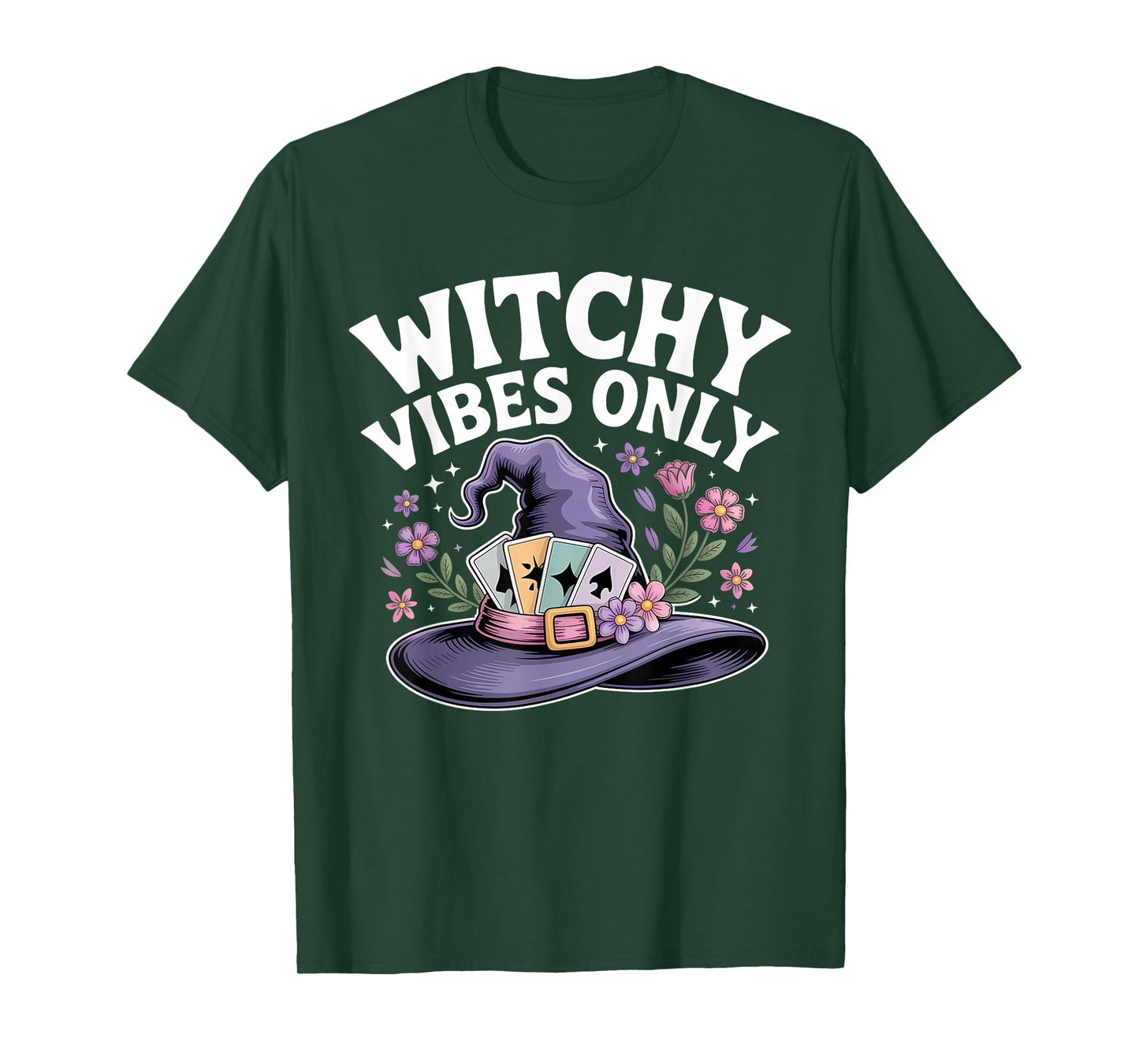 Witchy Vibes Only Floral Tarot T-Shirt