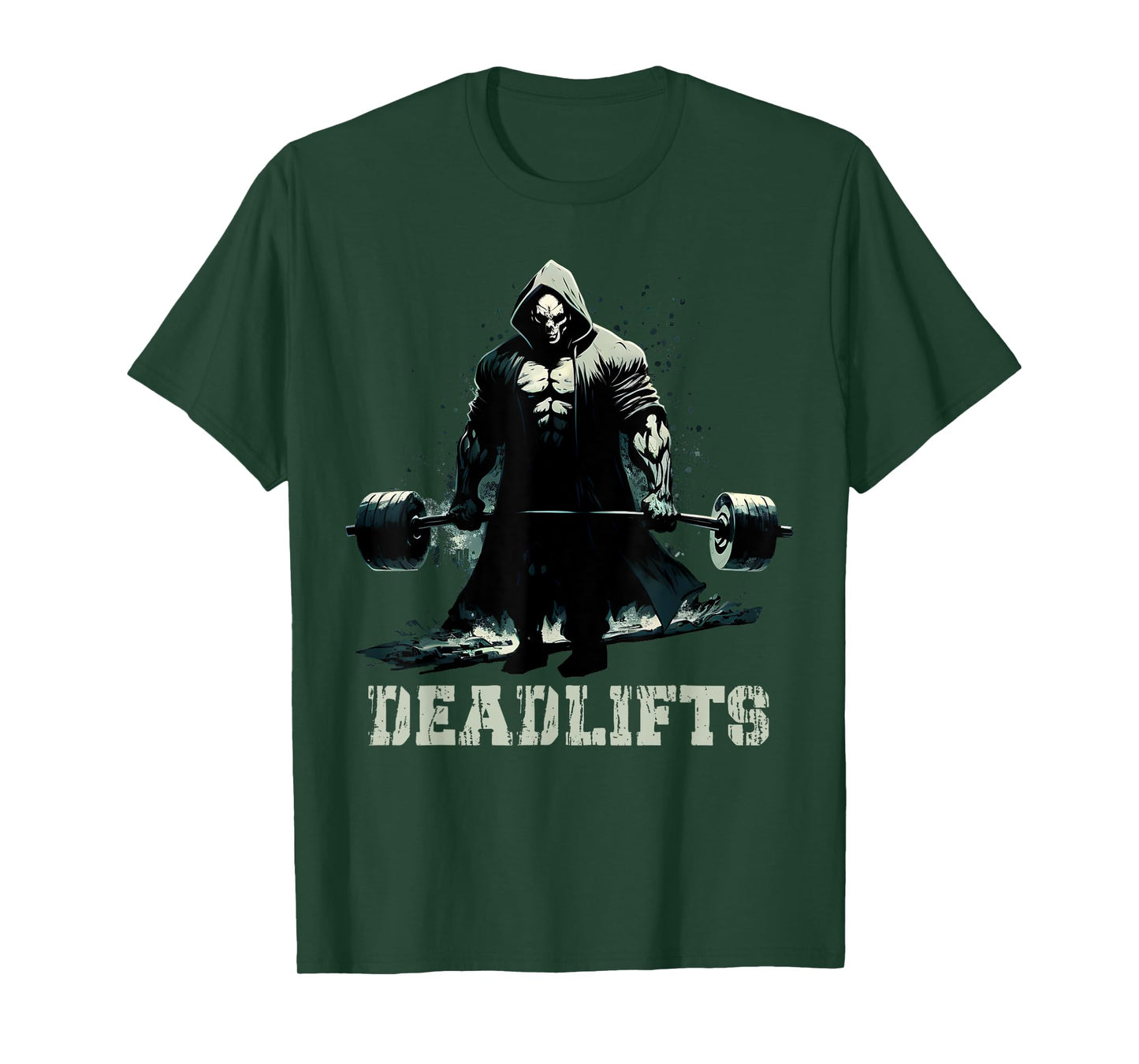 Deadlifts Funny Gym Leg Day Grim Reaper Deadlifting Weights T-Shirt
