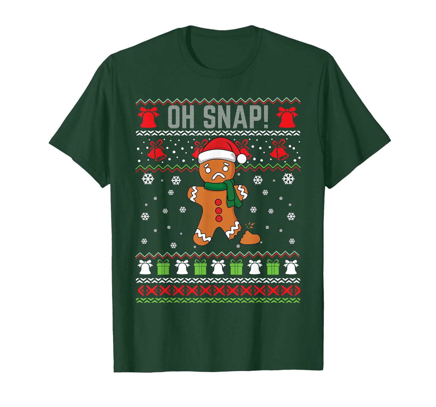 Oh Snap Gingerbread Cookie Funny Christmas Ugly Christmas T-Shirt