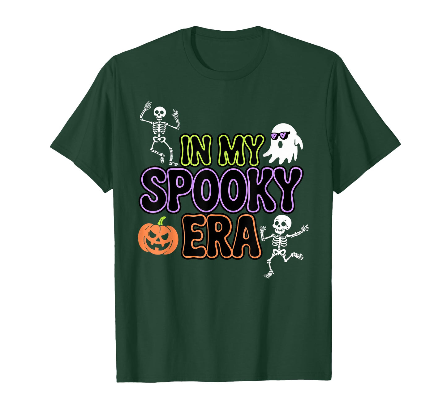 in My Spooky Era Funny Halloween Ghost Skeleton Pumpkin T-Shirt