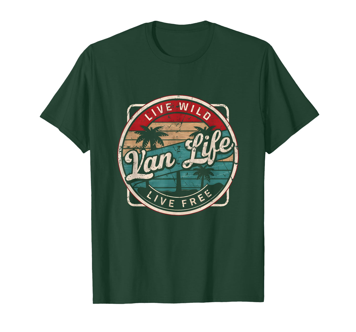 Vintage Van Life Camper Vanlife Nomads LiveWild Life Free T-Shirt