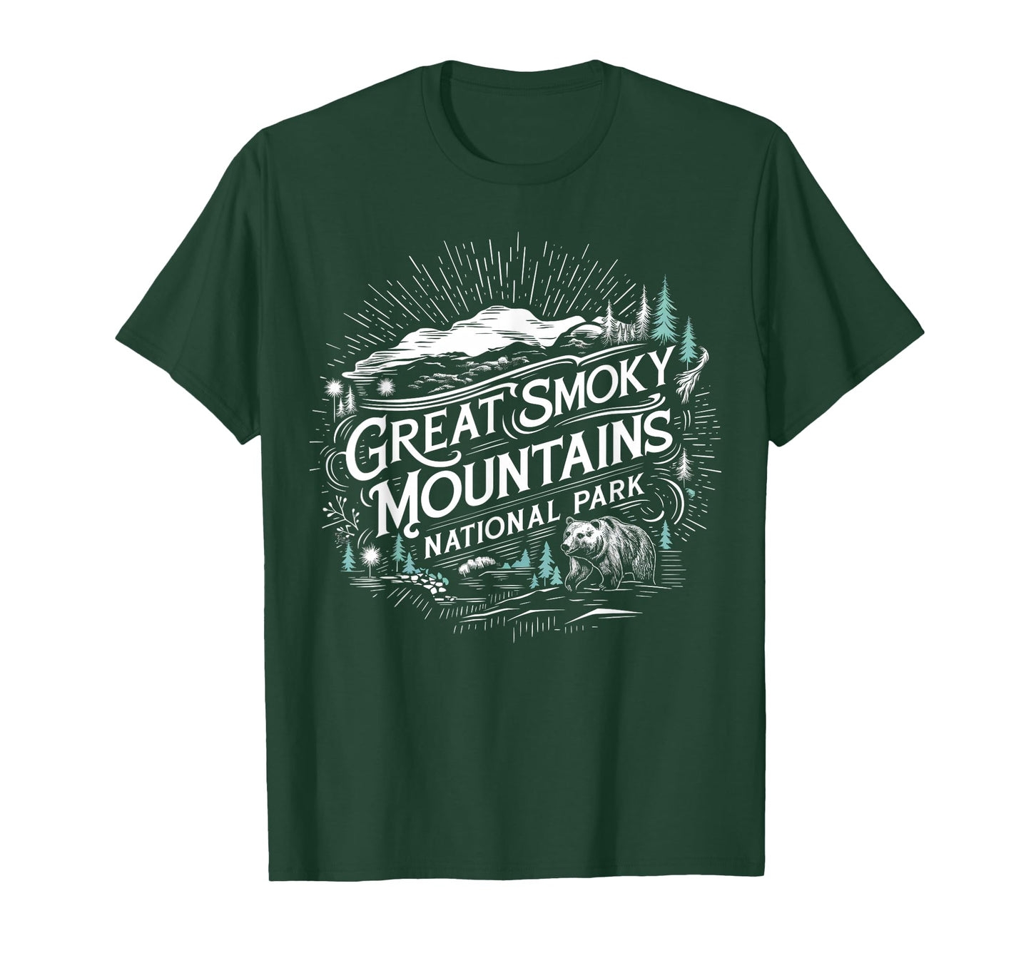 Retro Great Smoky Mountains National Park Mens Womens Hiking T-Shirt