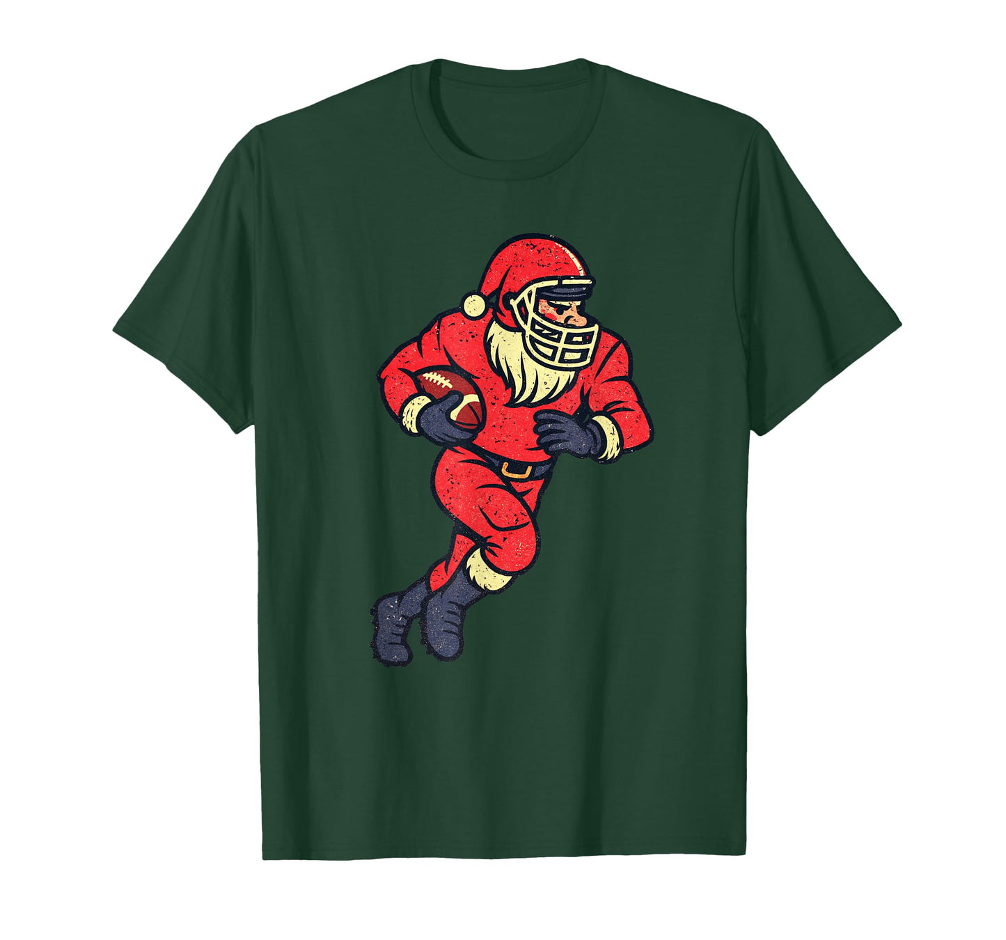 Santa Claus Playing American Football Xmas Holiday Christmas T-Shirt