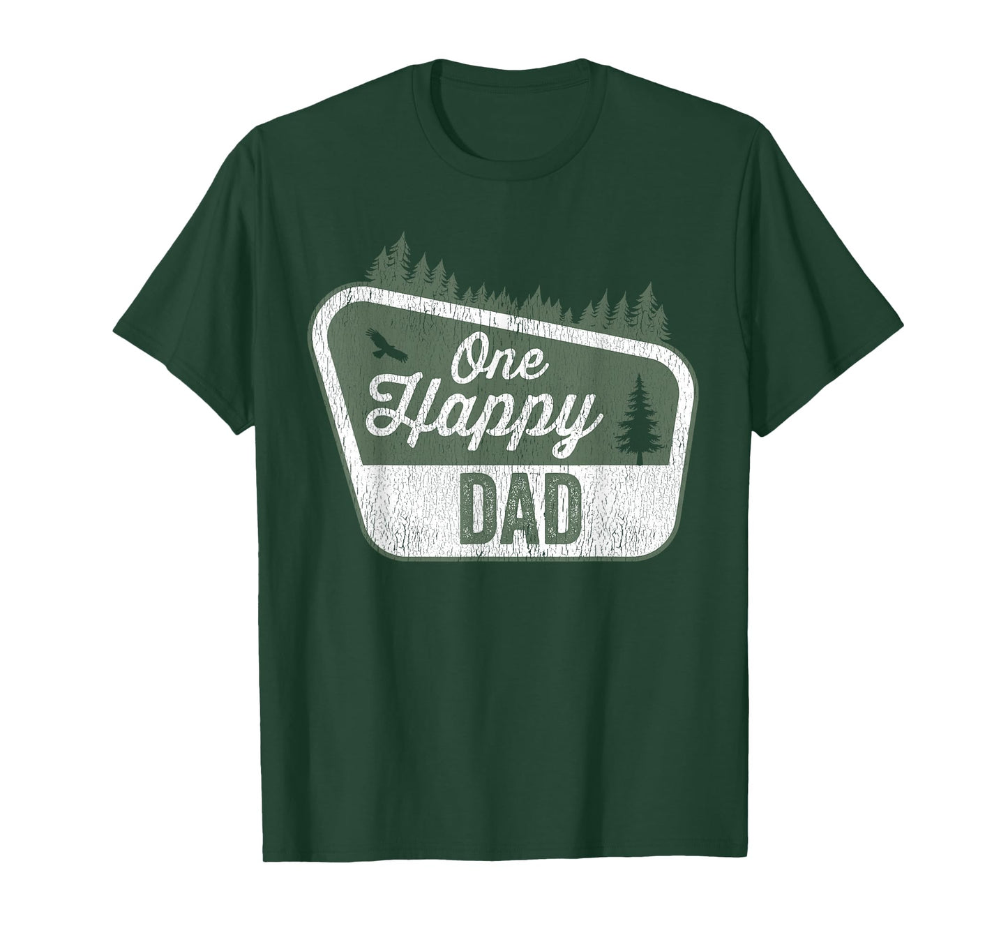 One Happy Dad Matching Family Birthday Party Camping T-Shirt