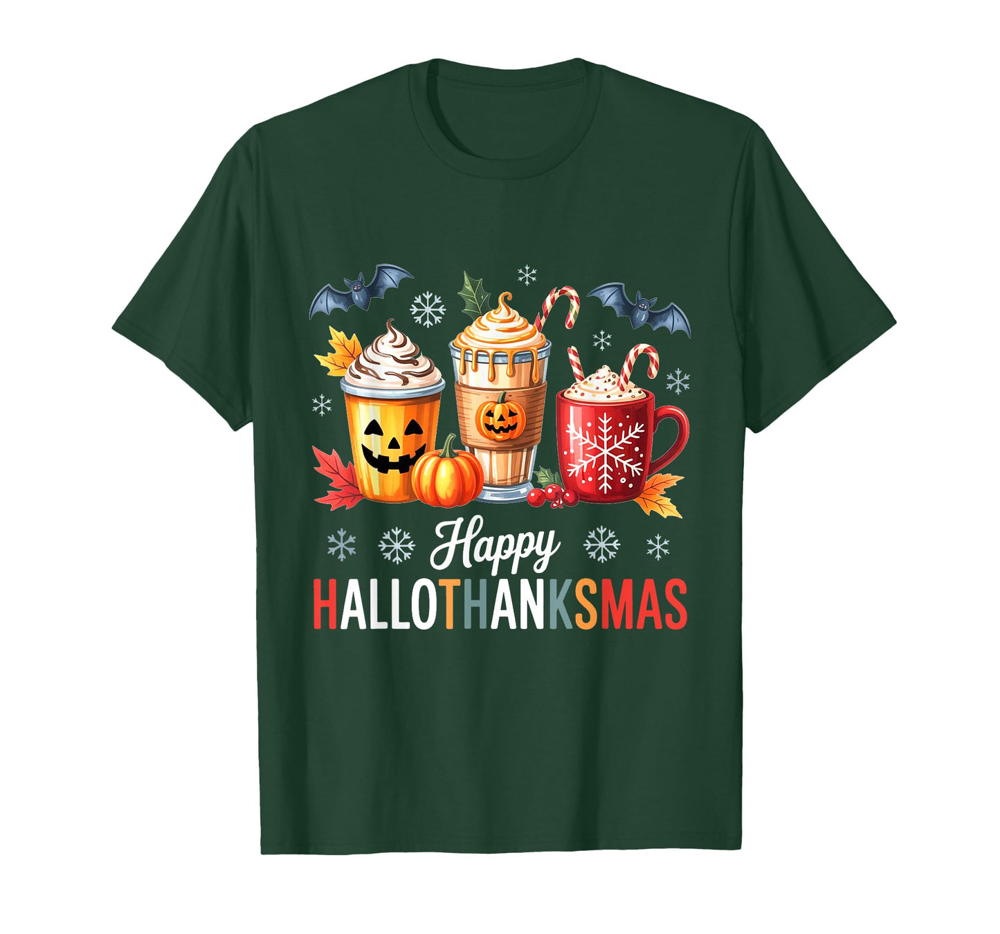 Gnome Happy Hallothanksmas Halloween Thanksgiving Xmas T-Shirt