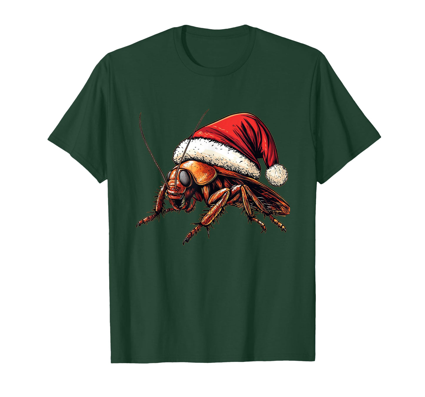 Nice Cockroach with Santa Claus Hat Costume for Festive Days T-Shirt