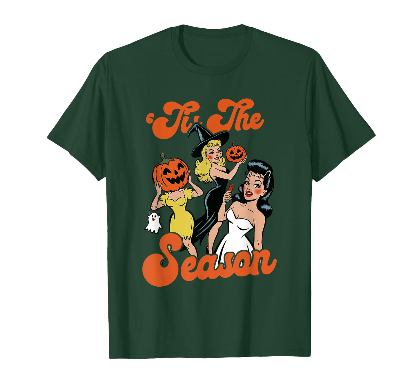 Retro Halloween Pin-Up Witches T-Shirt