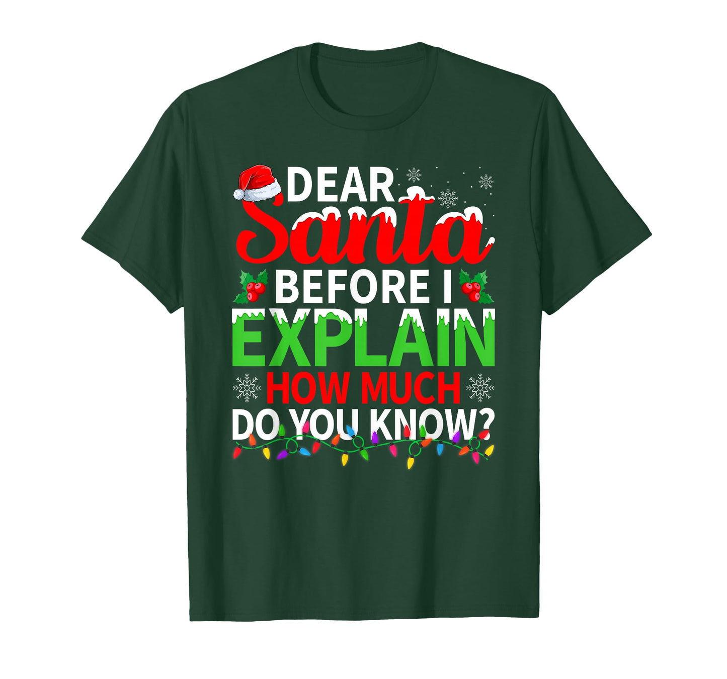 Dear Santa Before I Explain How Much Do You Know Christmas T-Shirt