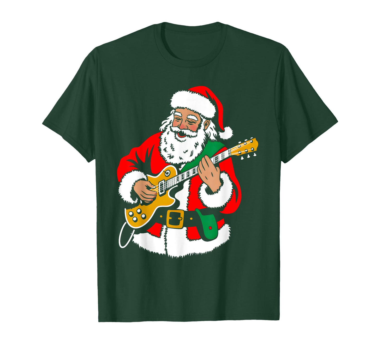 Santa Playing Guitar Rock Xmas Vibes Funny Christmas Pajama T-Shirt