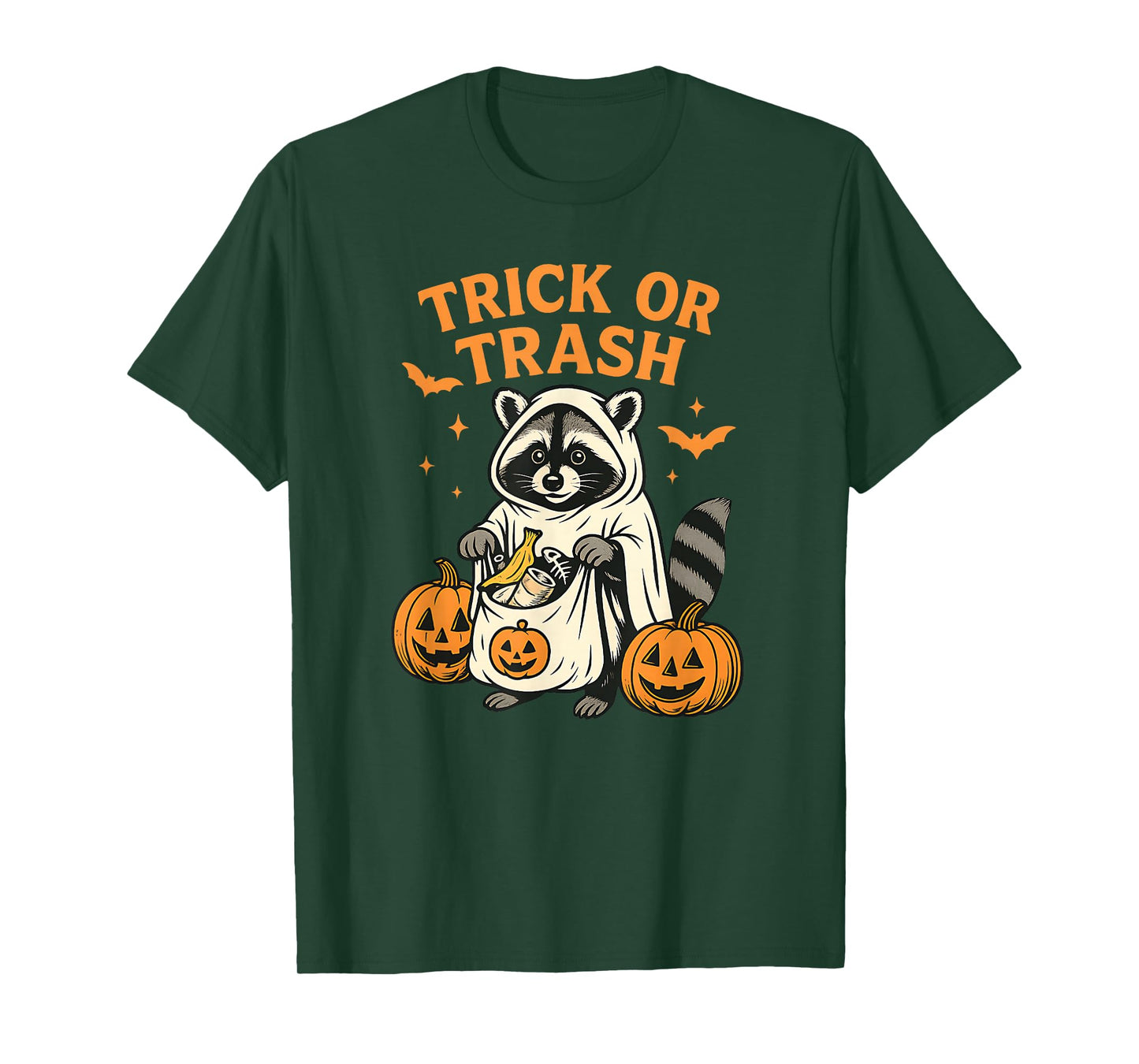 Funny Raccoon Trick or Trash Halloween T-Shirt