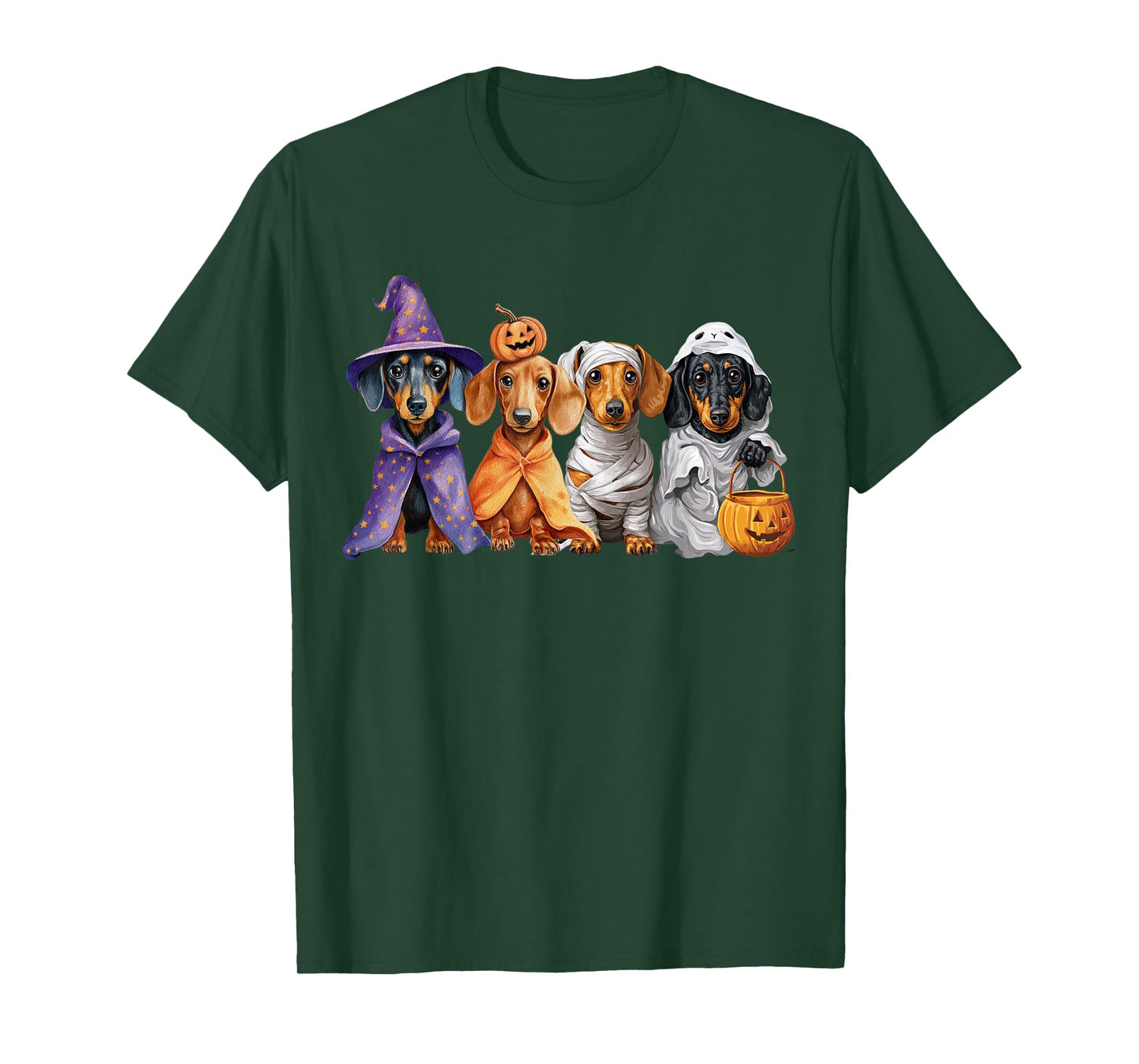 Weiner Dog Witch Happy Halloweenie T-Shirt