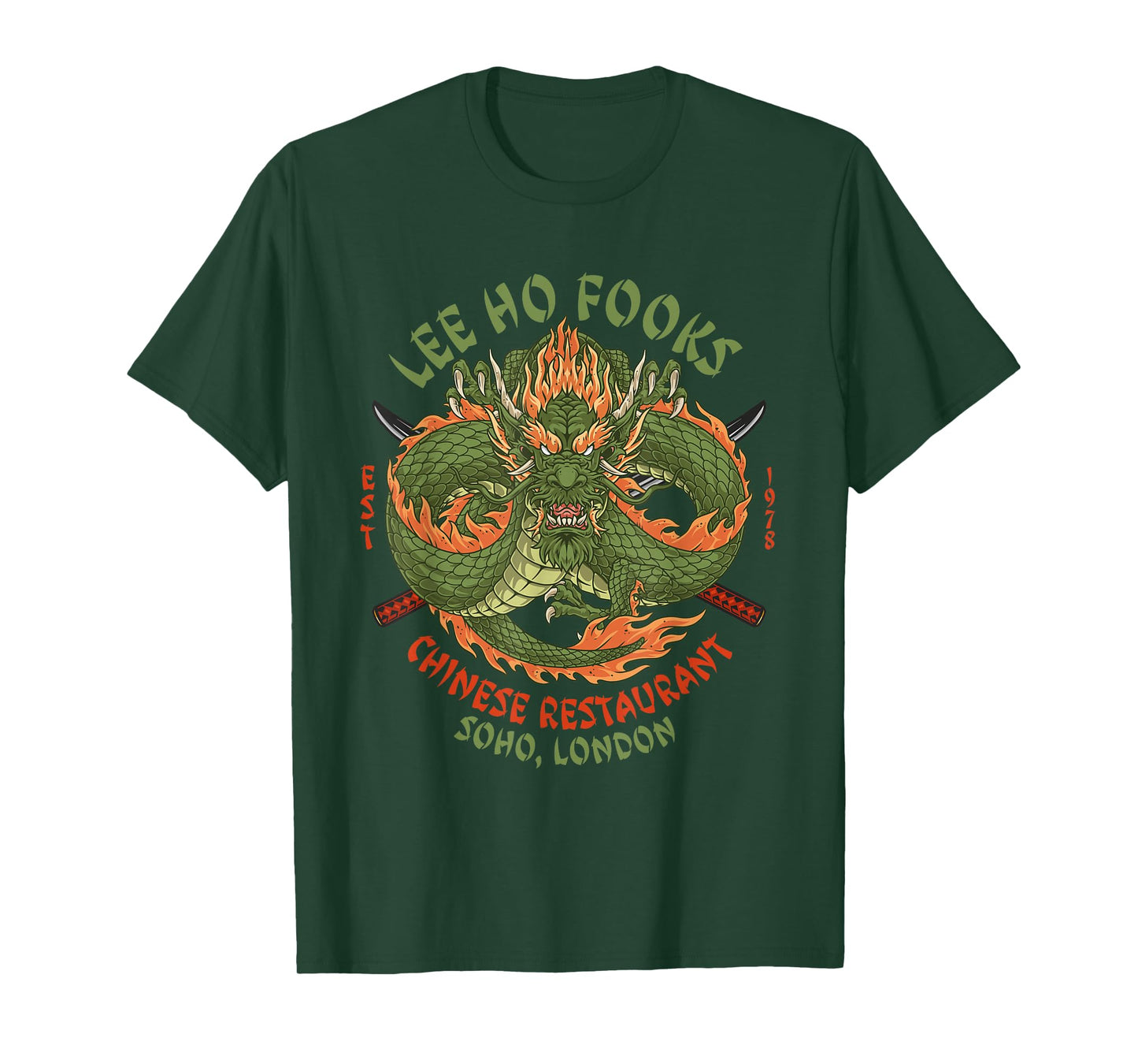 Lee Ho Fooks Chinese Restaurant Holiday Food Dragon Funny T-Shirt