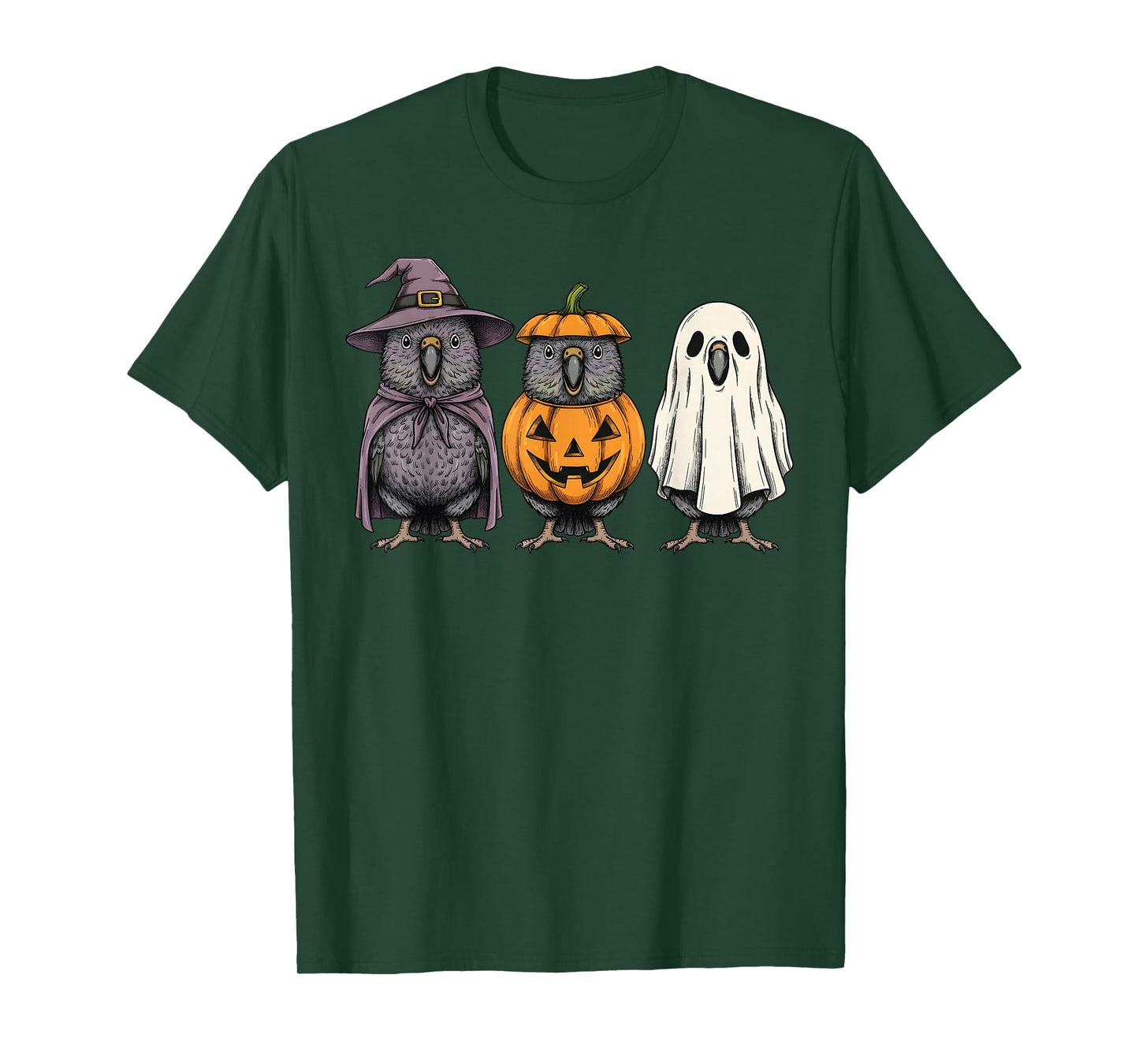 Spooky Ghost Kakapo Lover Pumpkin Halloween T-Shirt