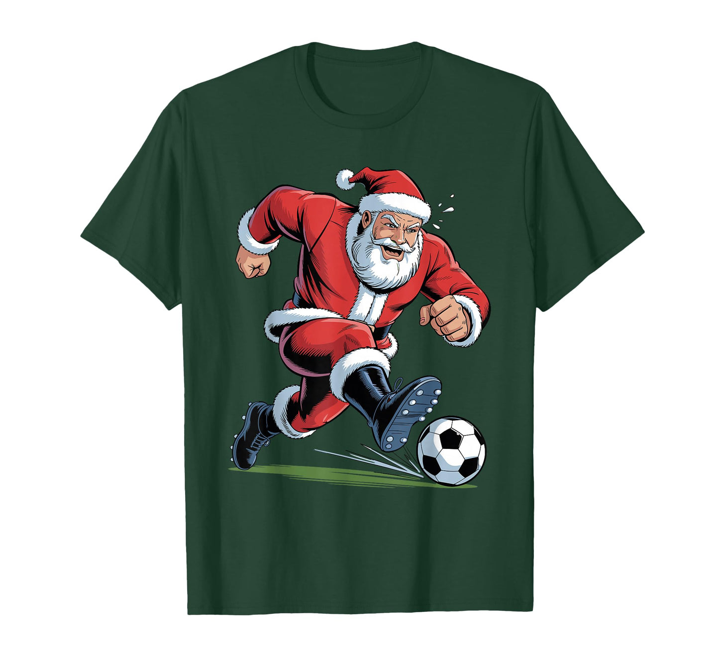 Funny Santa Playing Soccer Holiday Christmas Xmas Pajama T-Shirt