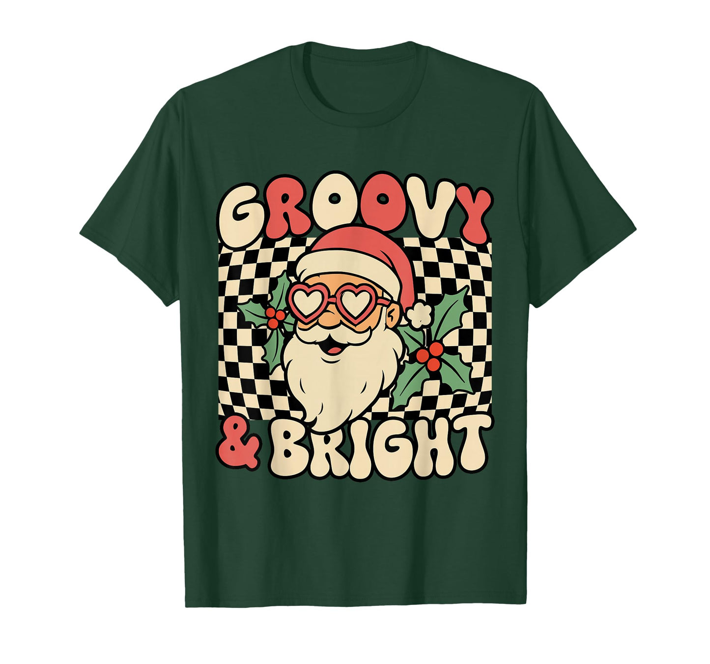 Groovy and Bright Santa Christmas Funny Ugly Christmas T-Shirt