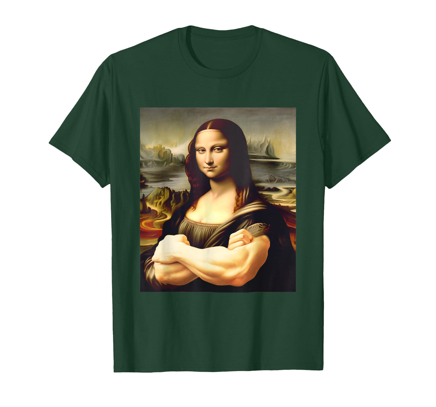 Mona Lisa Bodybuilding Funny Mona Lisa Muscle Gym Workout T-Shirt