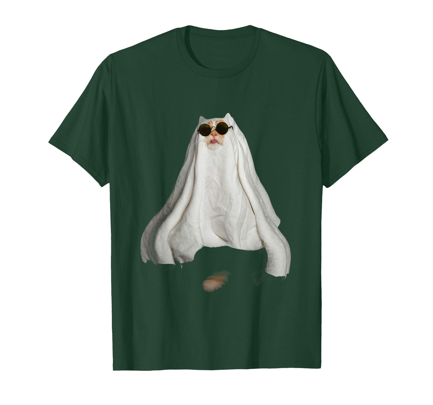 Ghost Cat Meme Funny Halloween Men Women Kids T-Shirt