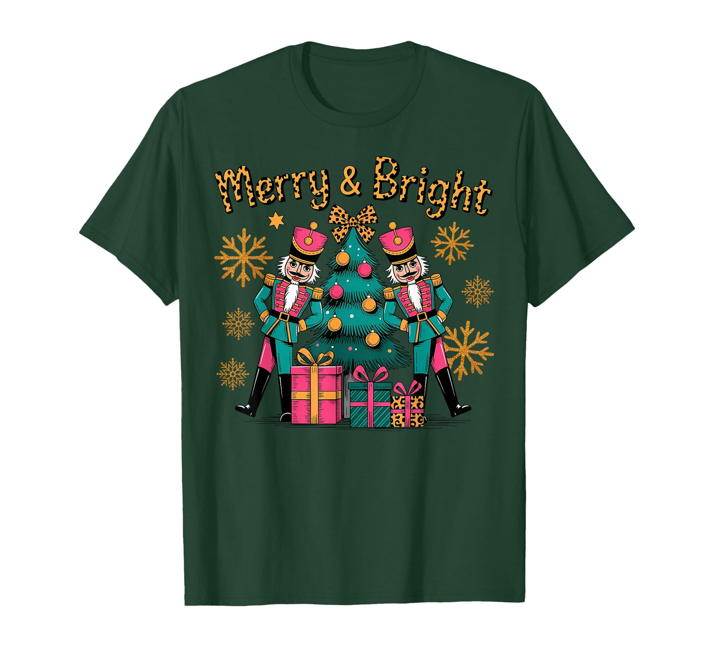 Merry and Bright Nutcracker Christmas Funny Xmas Pajamas T-Shirt