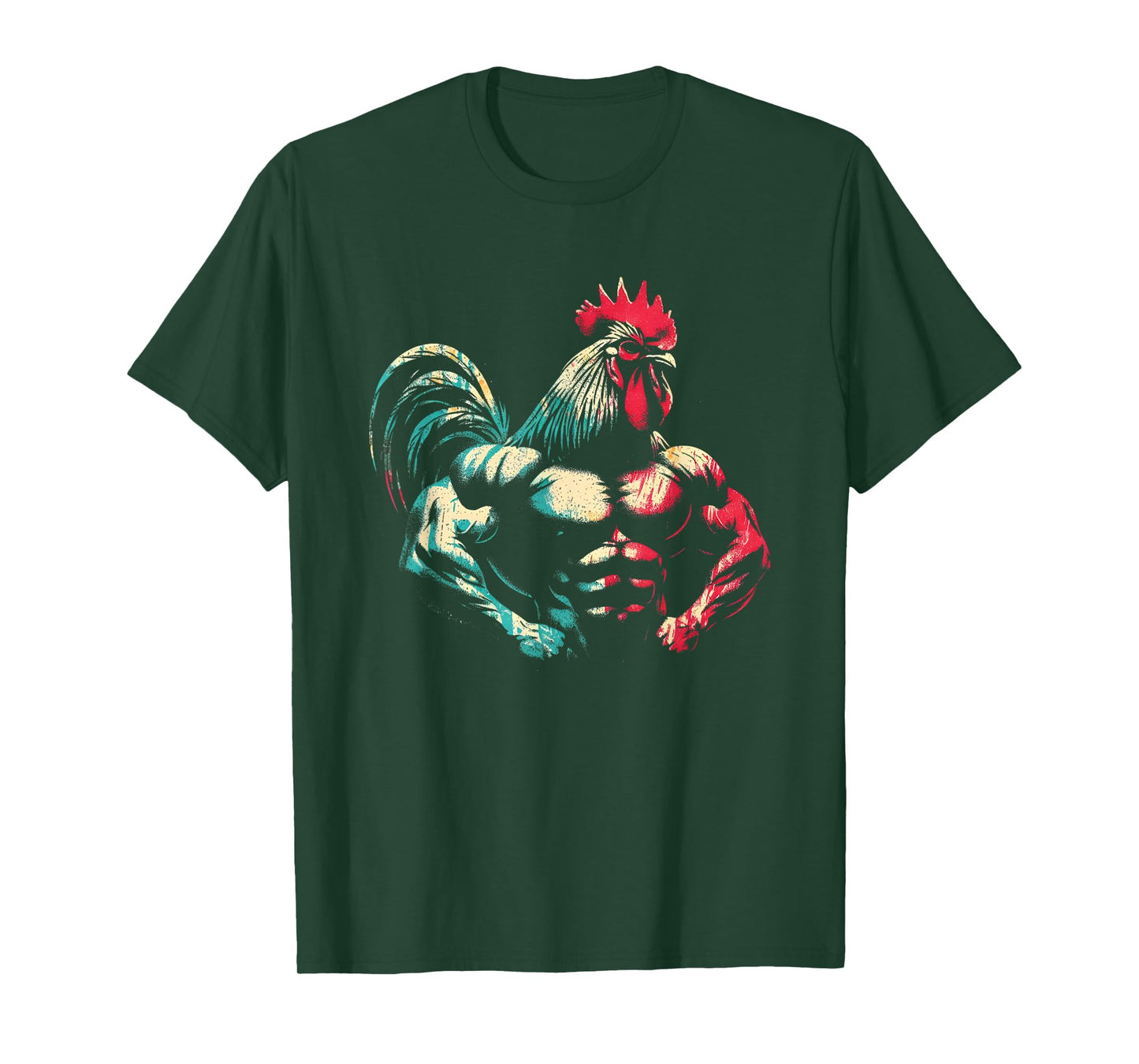 Bodybuilder Rooster - Funny Weightlifting Rooster Workout T-Shirt