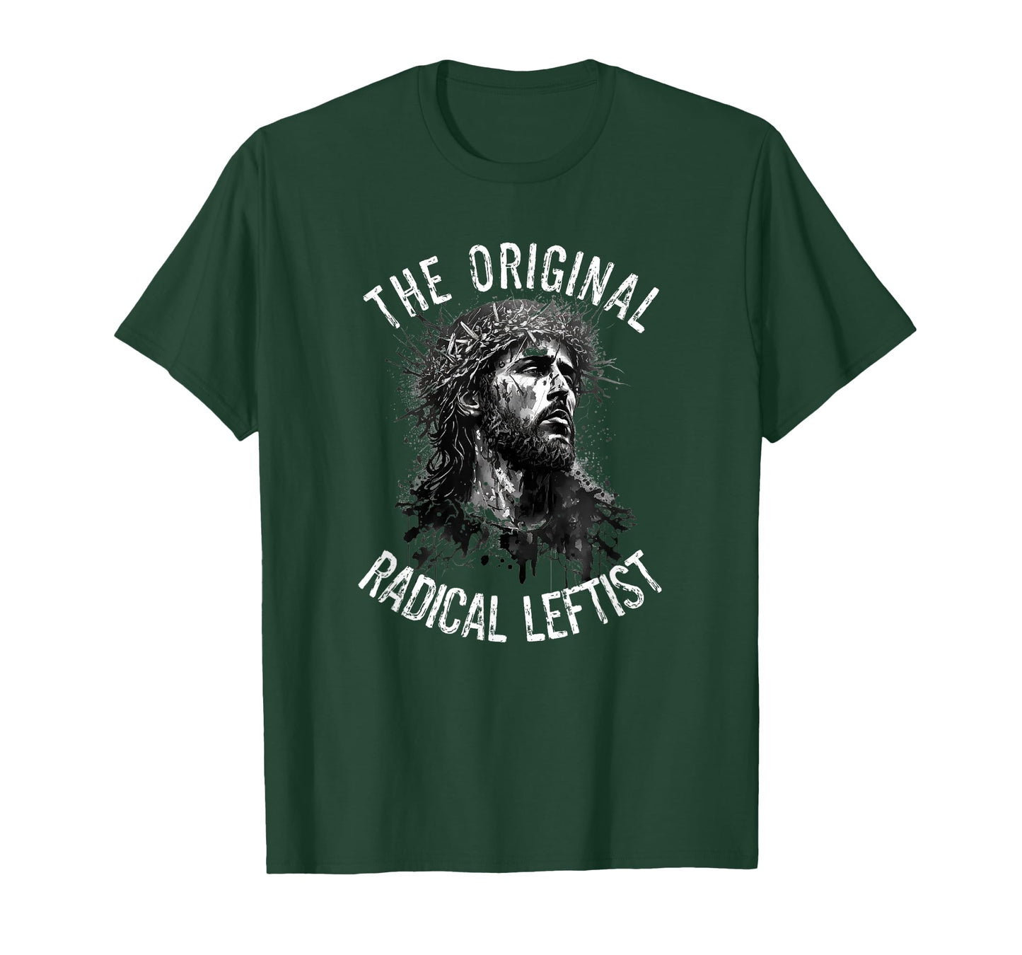 Political Activism Jesus The Original Radical Leftist Progressive Christian T-Shirt - Adults - Socially Conscious - Unisex - Short Sleeve - Black - X-Small