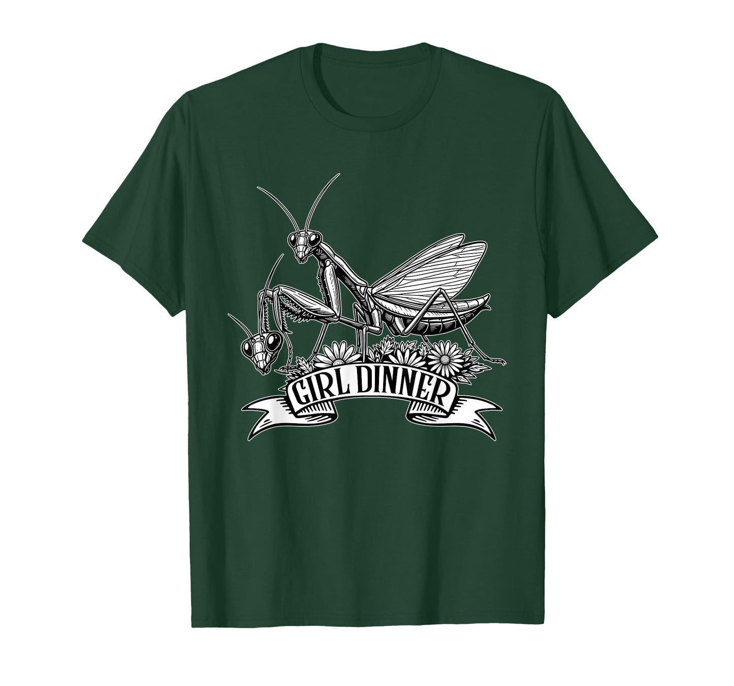 Girl Dinner Praying Mantis Funny Sarcastic Humor Vintage T-Shirt