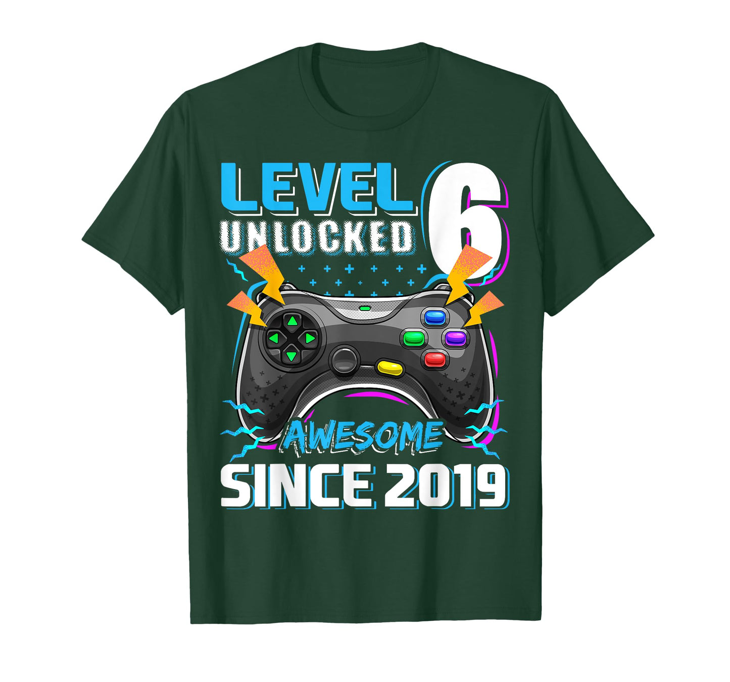 6th Birthday Boy Level 6 Gamer 6 Year Video Game Party T-Shirt