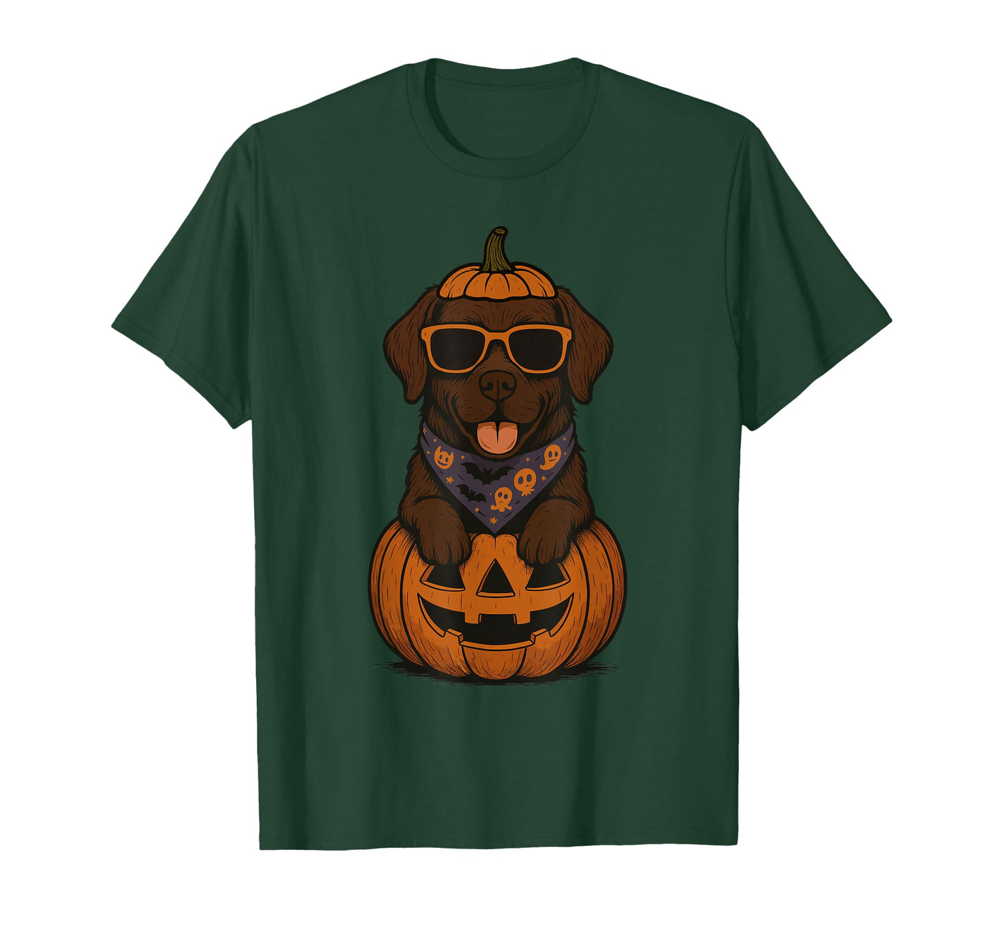 Spooky Chocolate Labrador Retriever Pumpkin Halloween T-Shirt