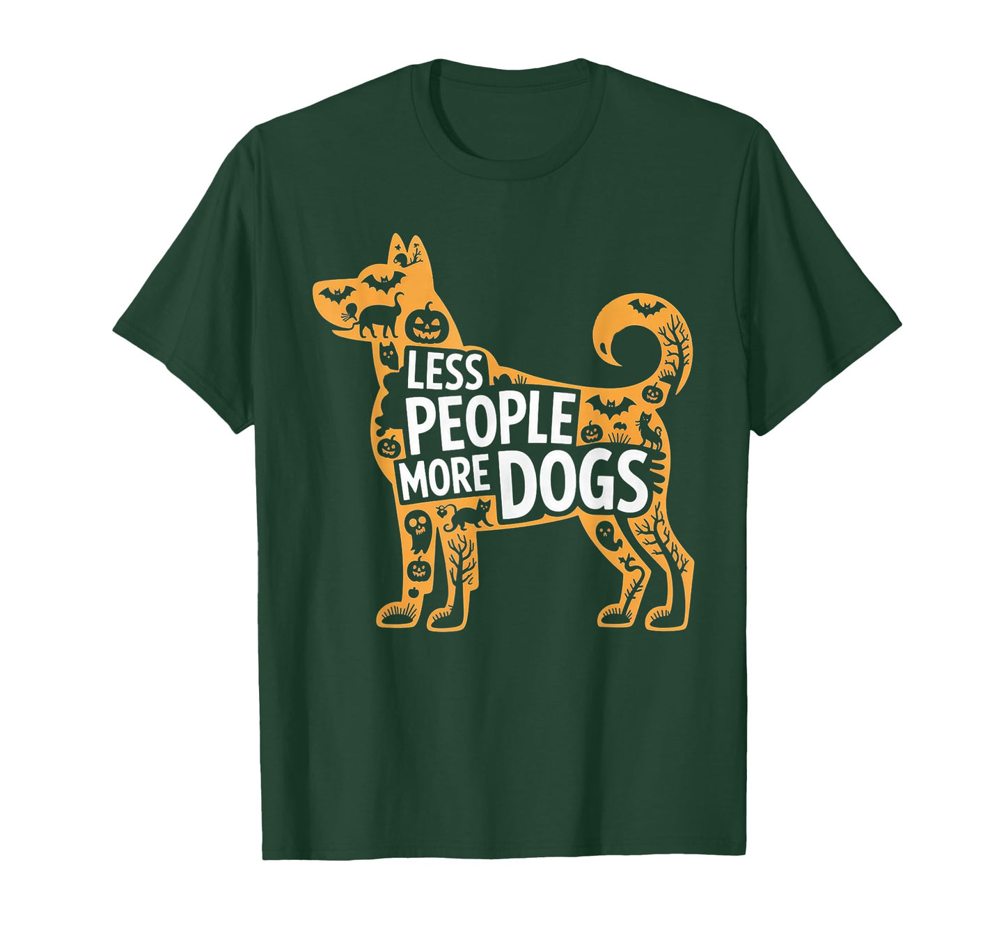 Less People More Dogs Funny Halloween T-Shirt