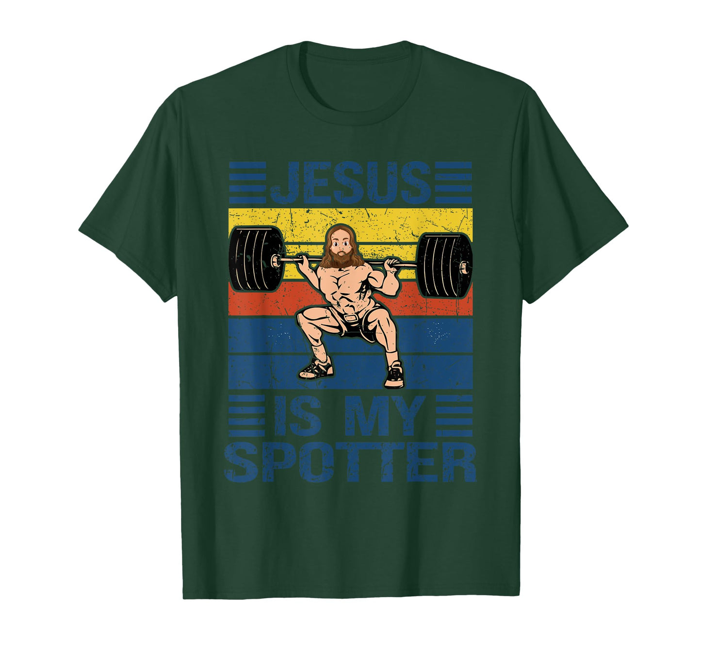 Jesus Is My Spotter Christian Gym Workout Weightlifting T-Shirt