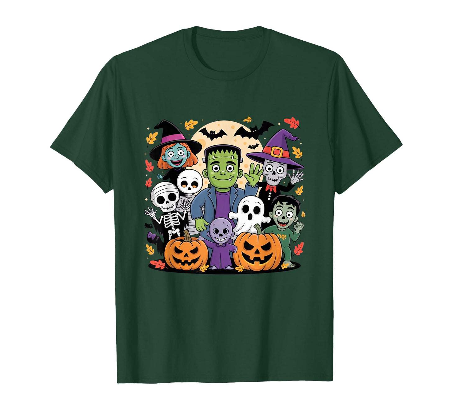 Cute Halloween Monster Party Pumpkin Ghost Skeleton Witch T-Shirt