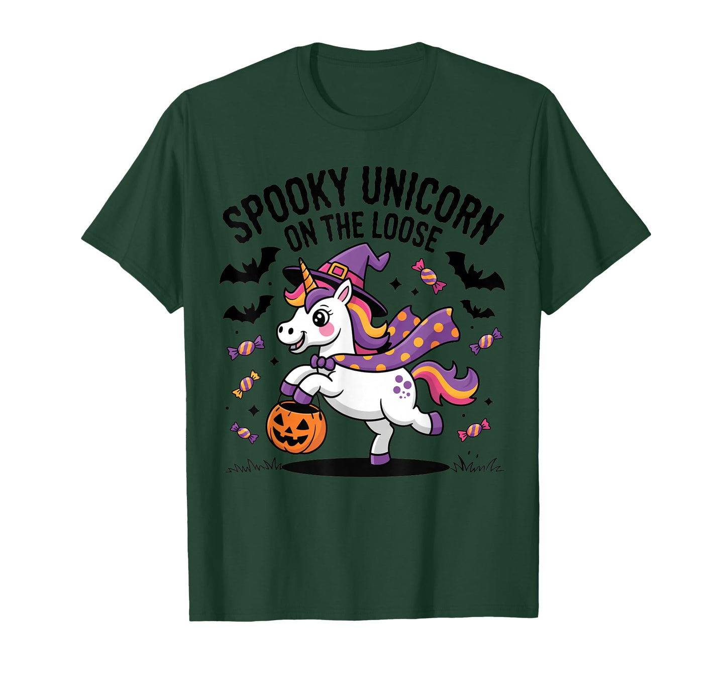 Spooky Unicorn On The Loose Funny Halloween Costume T-Shirt