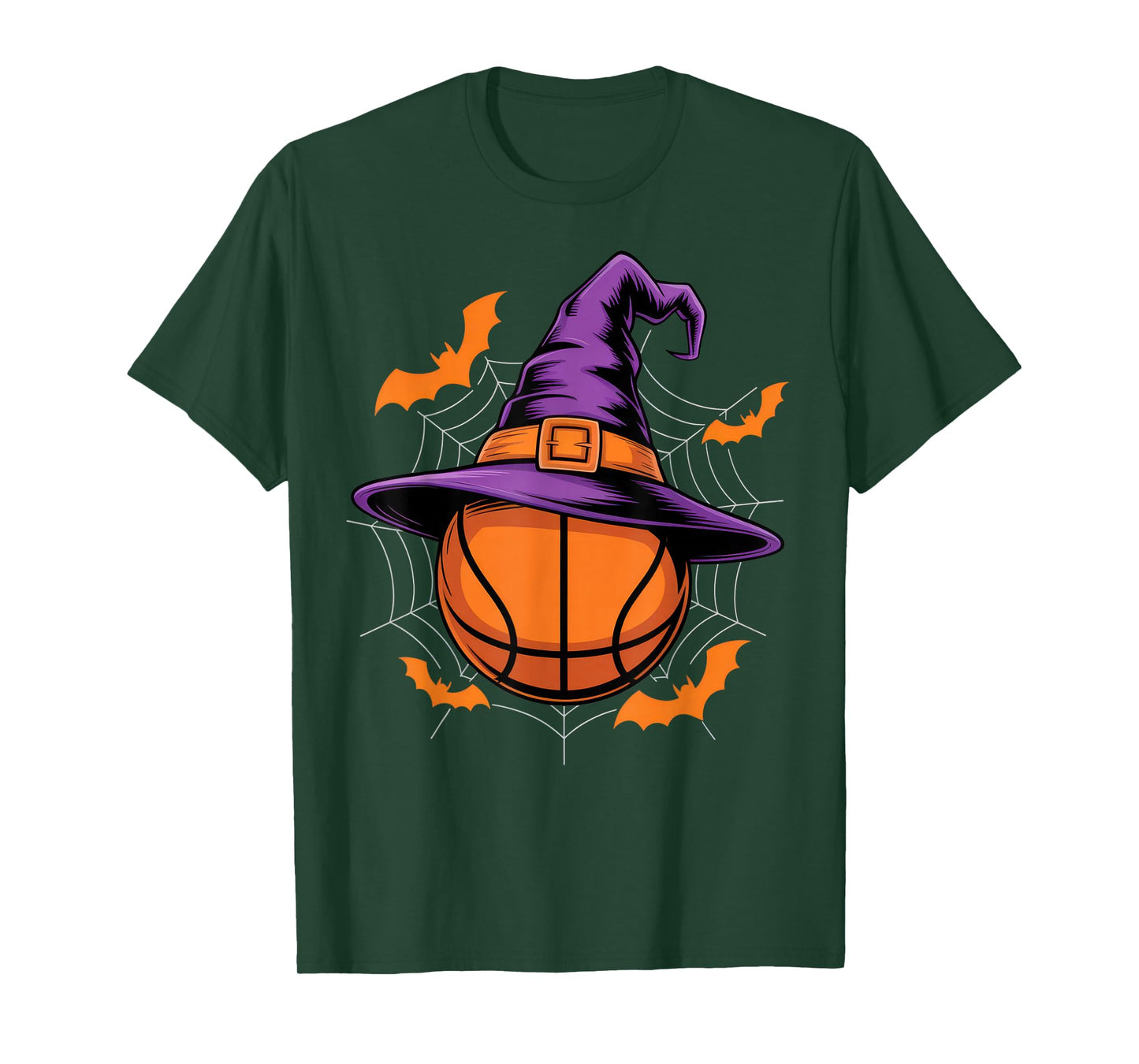 Basketball Witch Hat Halloween Fun for Players and Fans T-Shirt