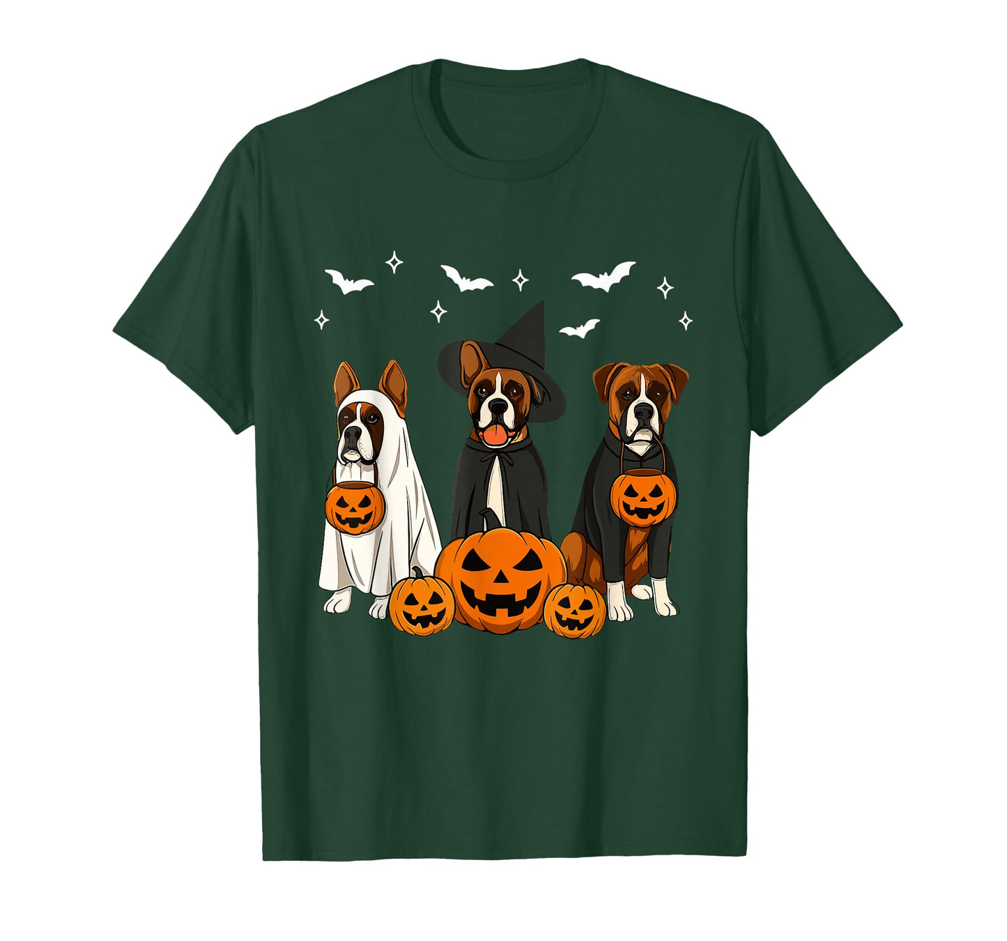Witch Boxer Dog Halloween Ghost Boxer Dog Mom Dog Lover T-Shirt