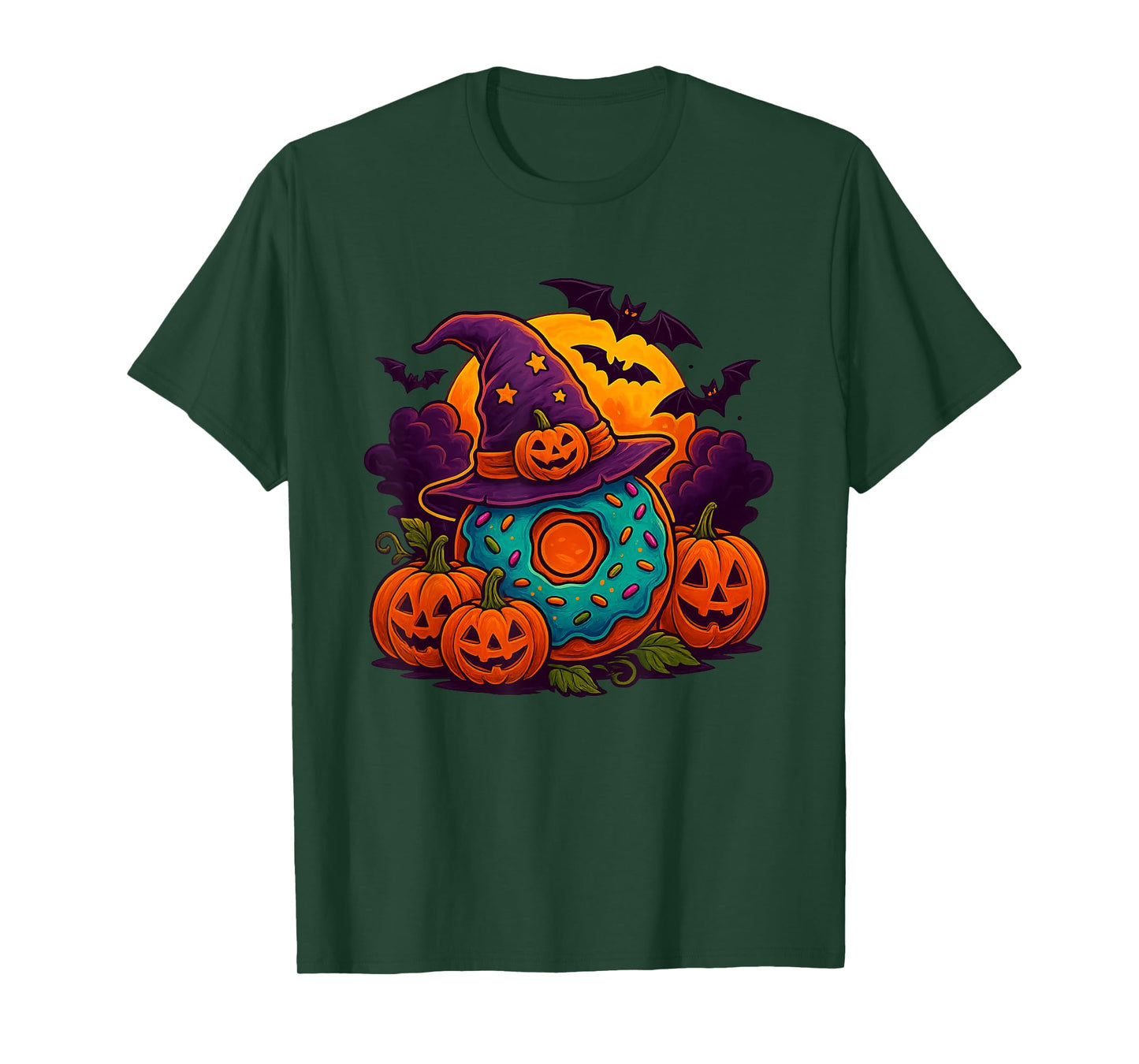 Donut Witch Halloween - Spooky Pumpkin T-Shirt