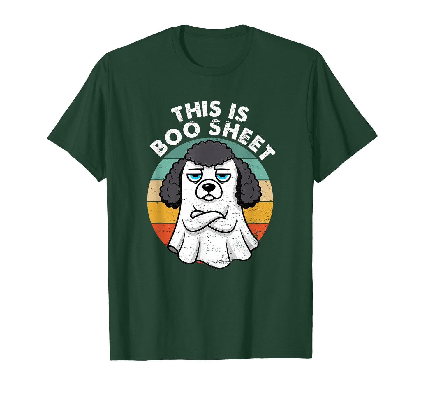 This is Boo Sheet Black Poodle Dog Retro Halloween Funny Dog T-Shirt