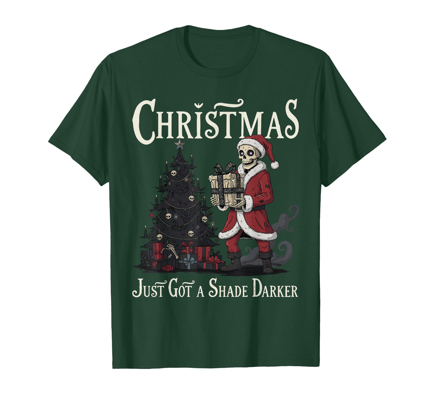 Gothic Academia Christmas Skeleton Santa Gothmas Goth T-Shirt