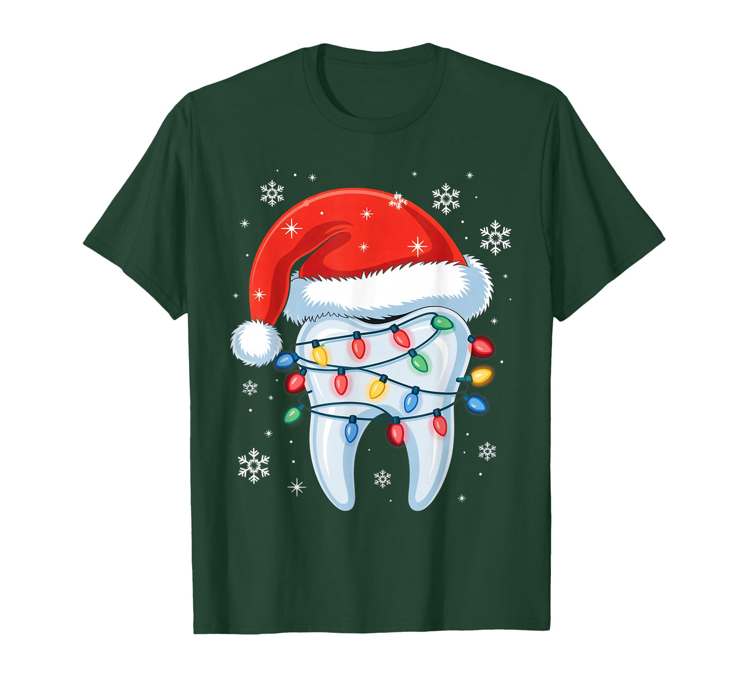 Retro Dental Christmas Tooth Santa Xmas Dentist Squad Crew T-Shirt