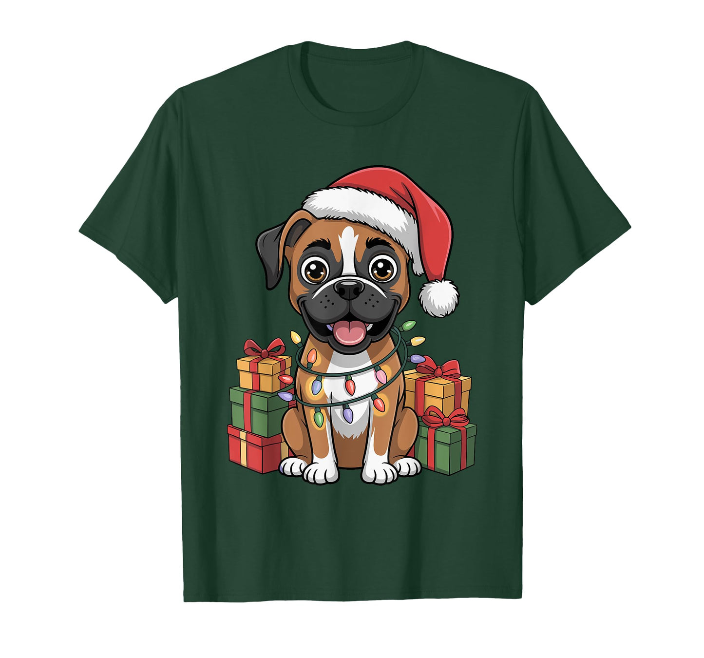 Cute Boxer Christmas Xmas Design Funny Dog Lover Holiday T-Shirt