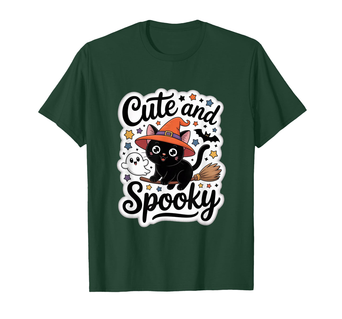 Cute Witch Cat Halloween Design for Spooky Lovers T-Shirt