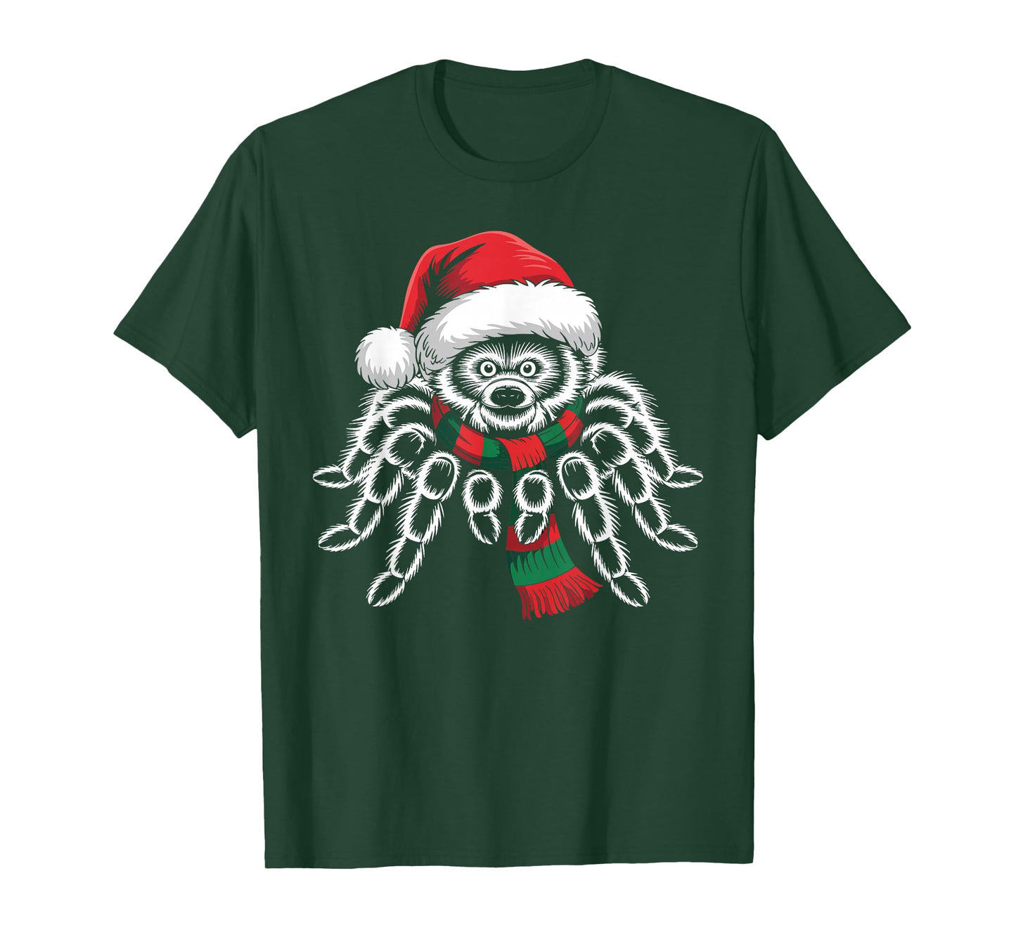 Tarantula Xmas Santa Hat Scarf Christmas Costume T-Shirt