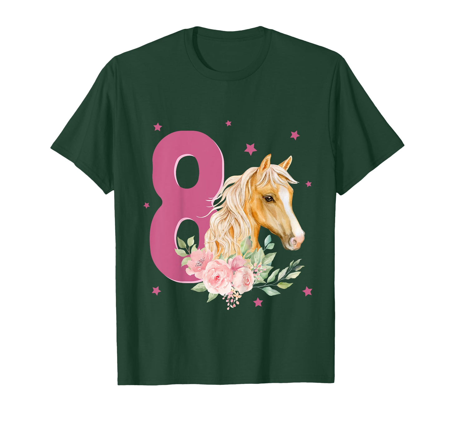 Kids 8th Birthday Horse 8 Years Old Eight Finally 8 Birthday Girl T-Shirt