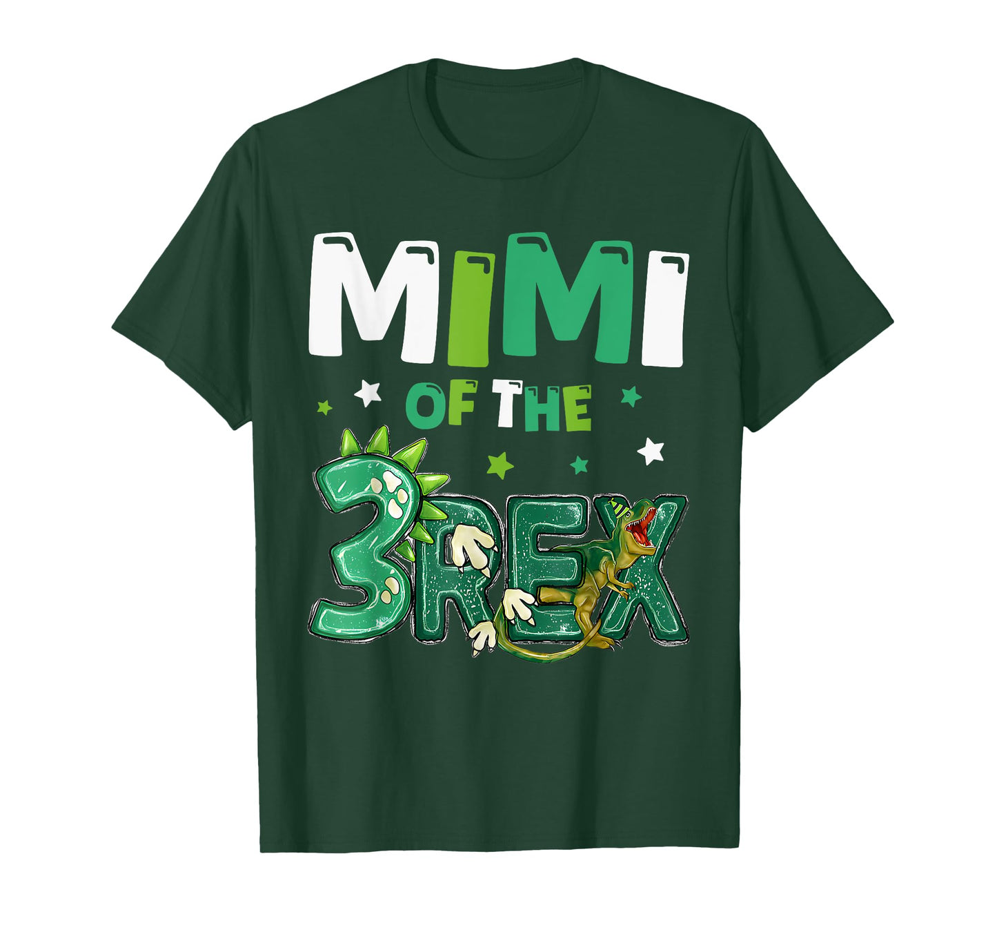 Mimi of the Three Rex Birthday Dinosaur Family Matching T-Shirt
