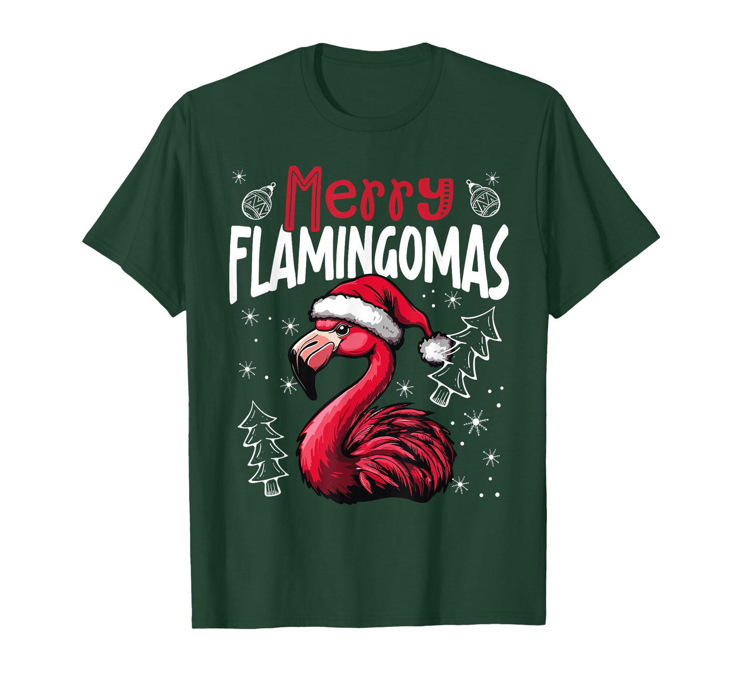Merry Flamingomas Funny Christmas Flamingo T-Shirt