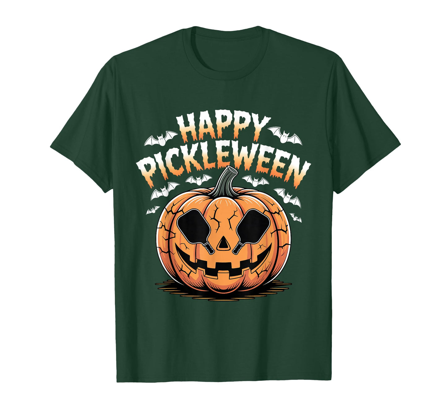 Happy Pickleween Funny Halloween Playing Pickleball T-Shirt