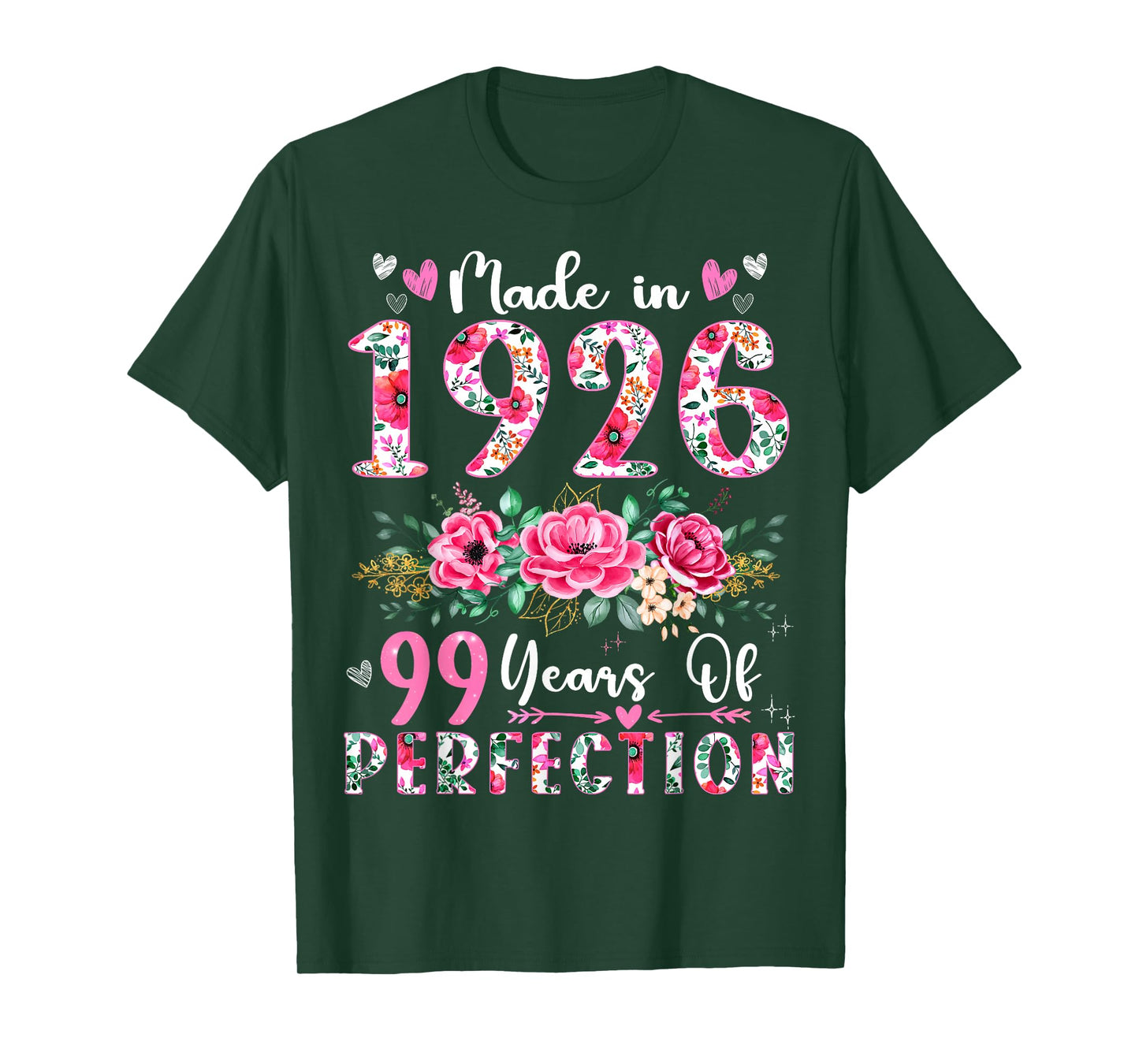 99 Year Old Made In 1926 Floral 99th Birthday Women T-Shirt